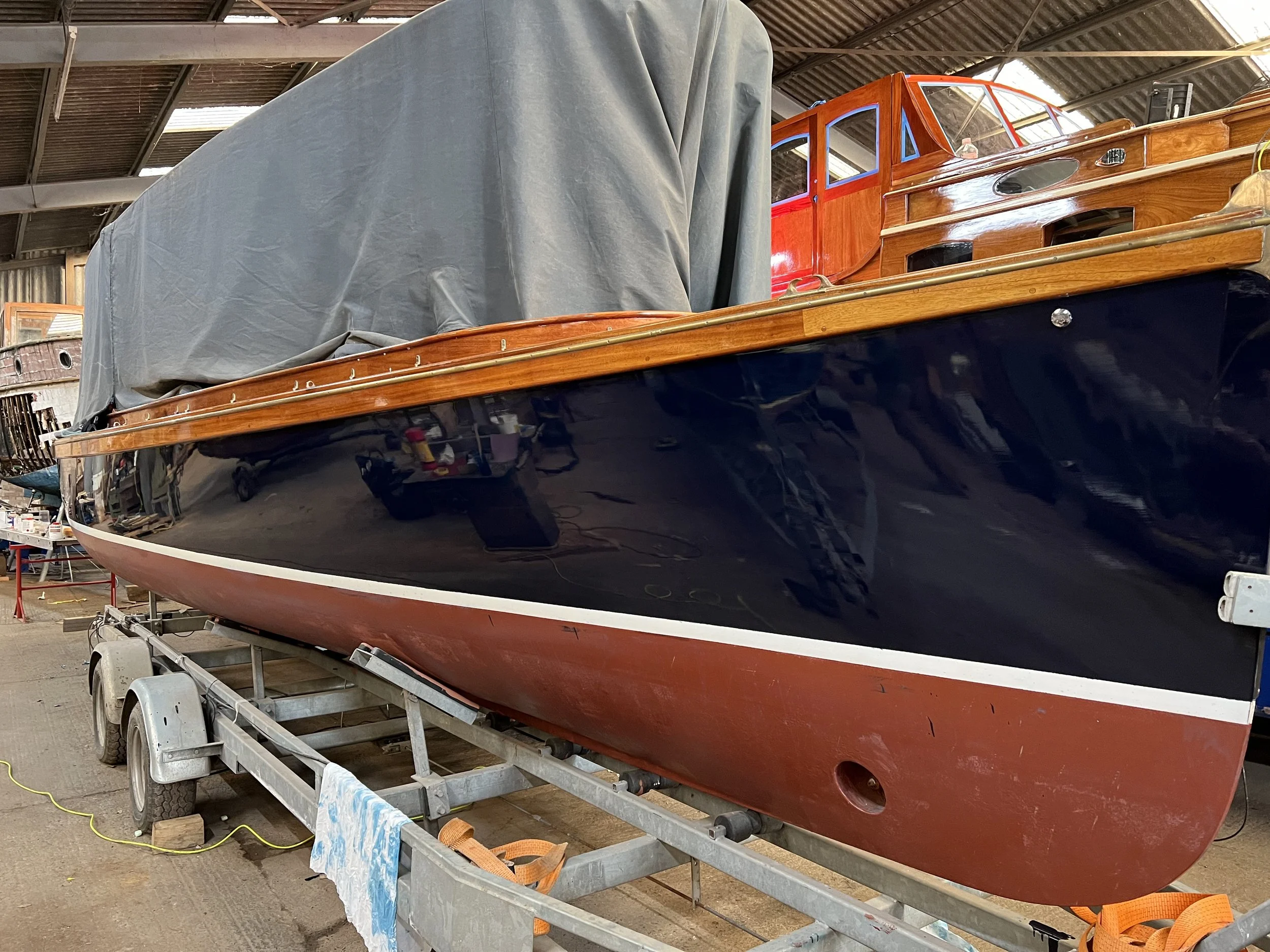 Topside Repaint - Dark Blue - Abbey Boat Builder 