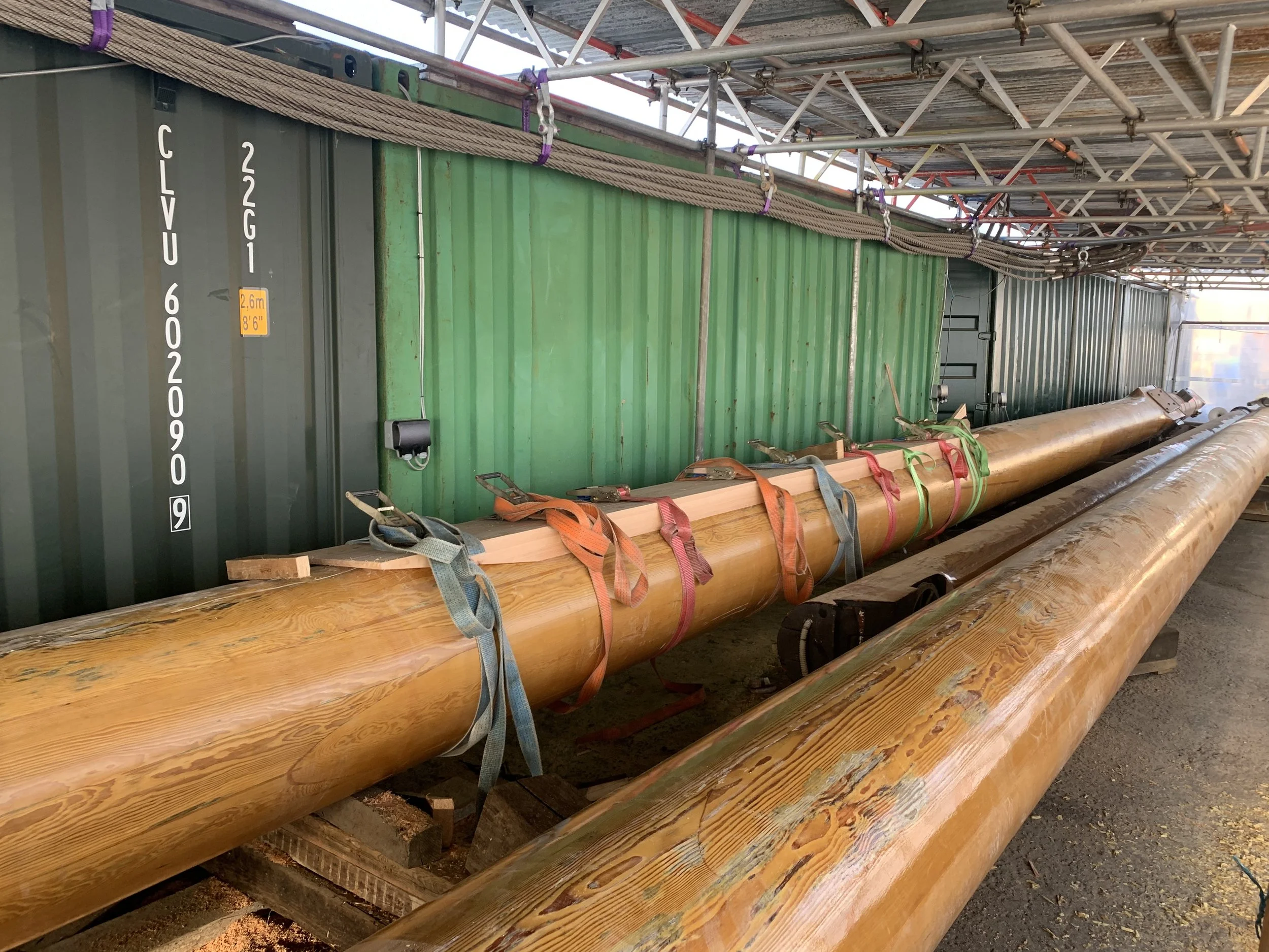 Scarf Being Glued - Schooner Masts 