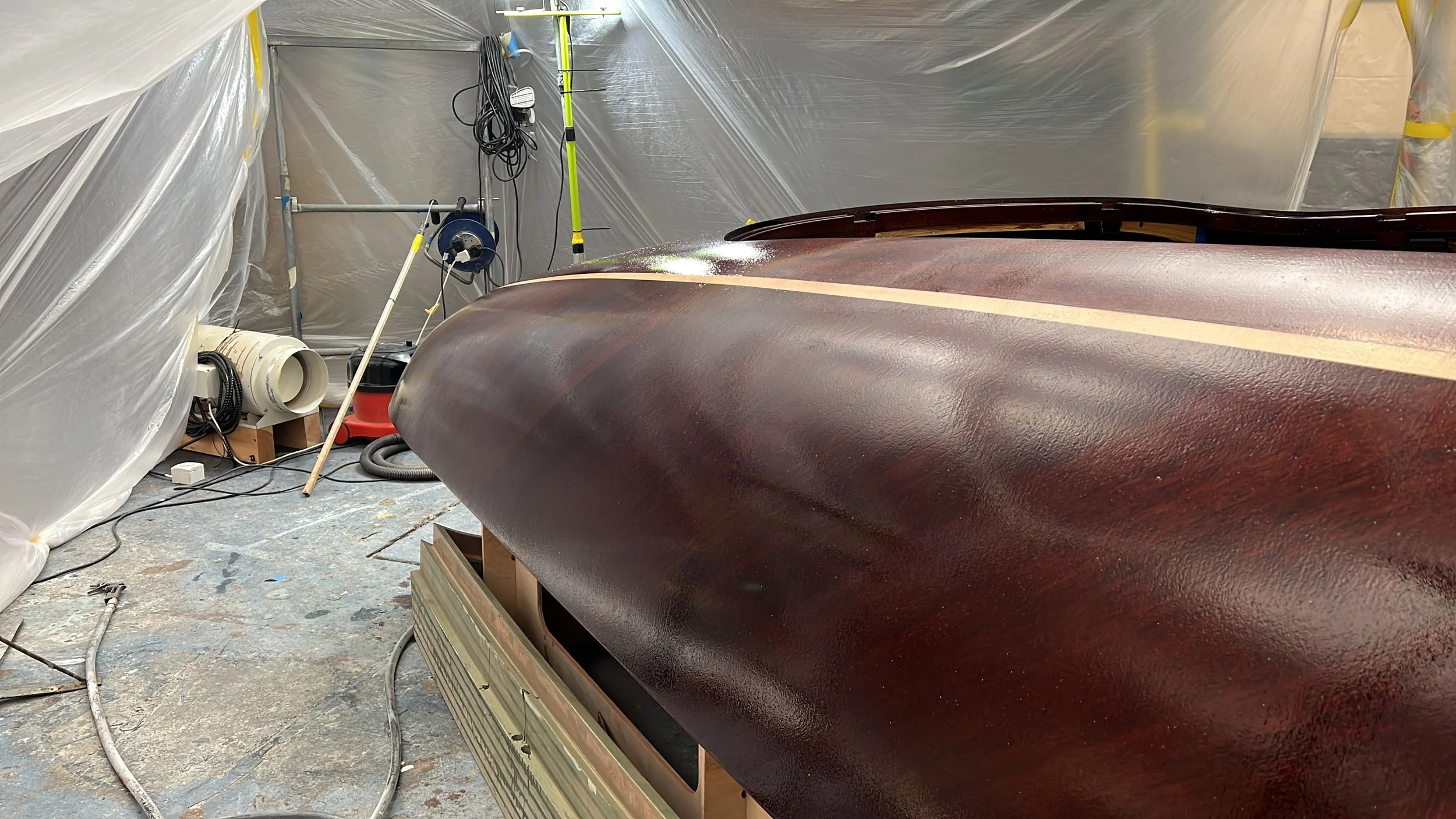 Stain and Epoxy Build Up - Spirit Yachts