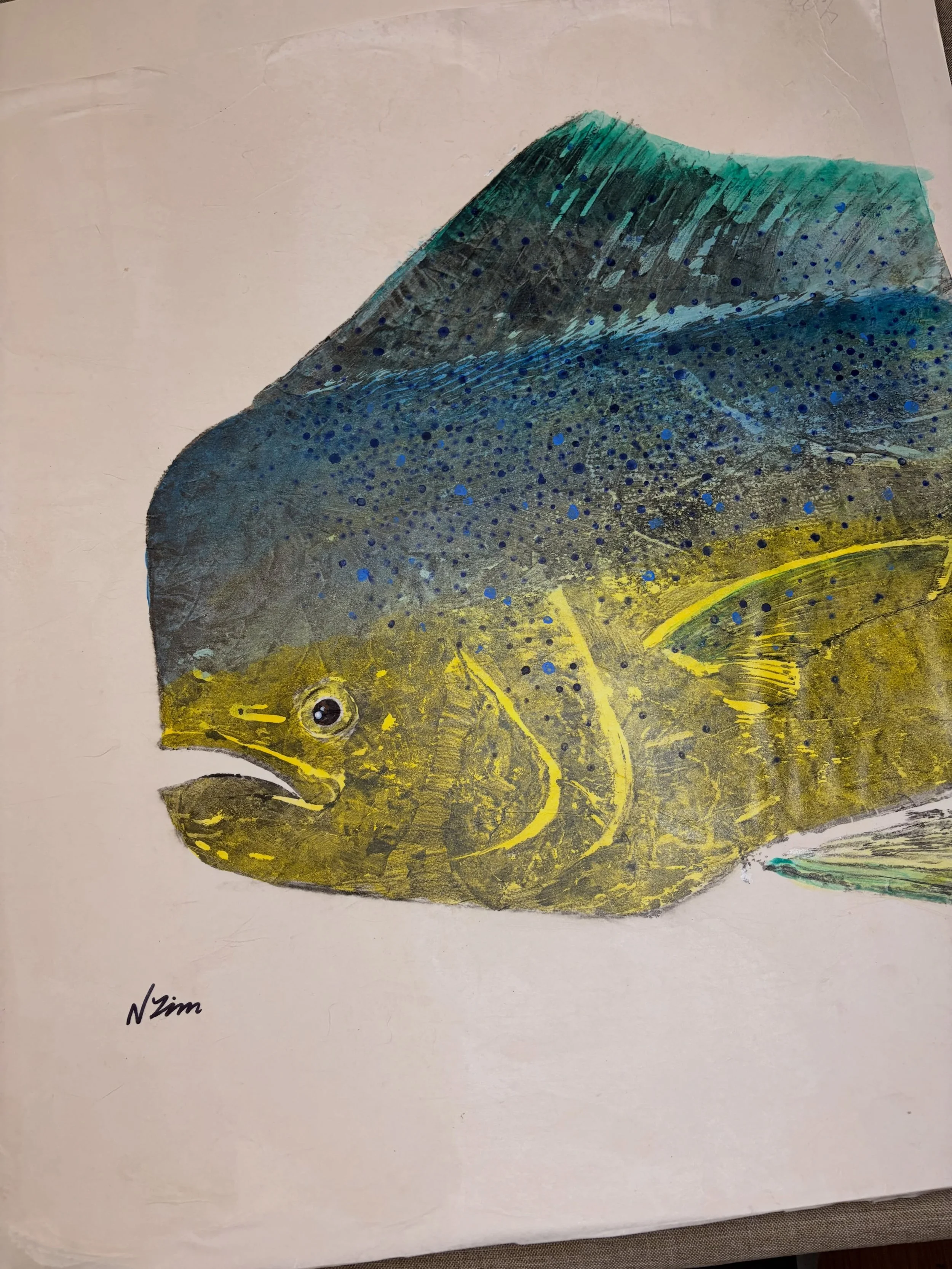 Progress on a print of a 30 pound bull mahi