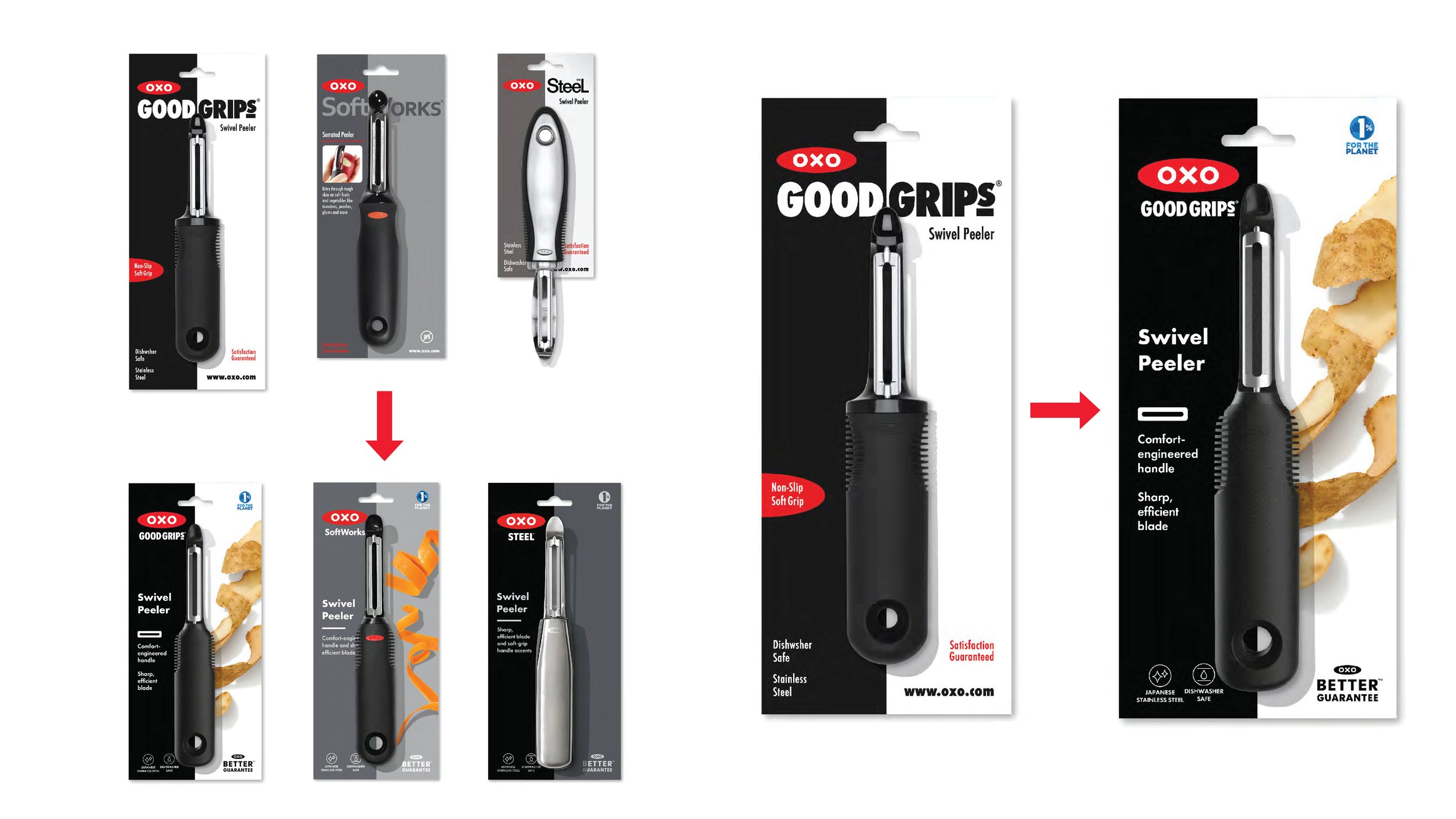 Packaging evolution with improved clarity, photography, and typographic balance