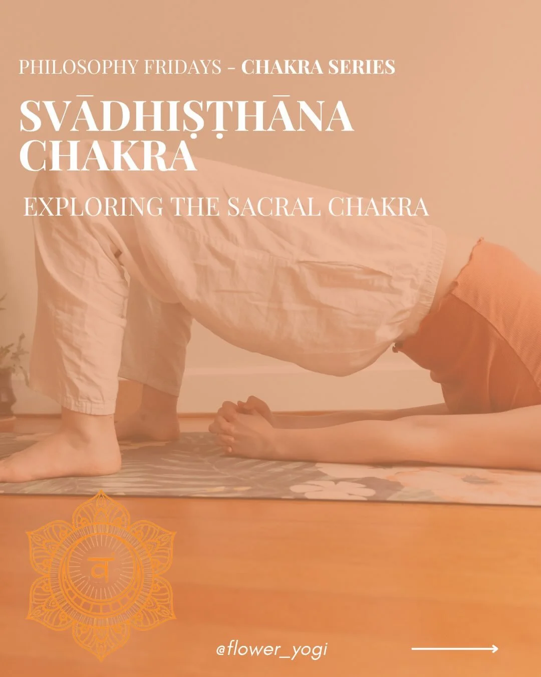 This week on Philosophy Fridays, we dig into the Svadhistana, aka the Sacral Chakra. The Sacral Chakra is associated with water, movement, and sensation.
This center invites adaptability, creativity, and a healthy relationship to feeling.

This energ