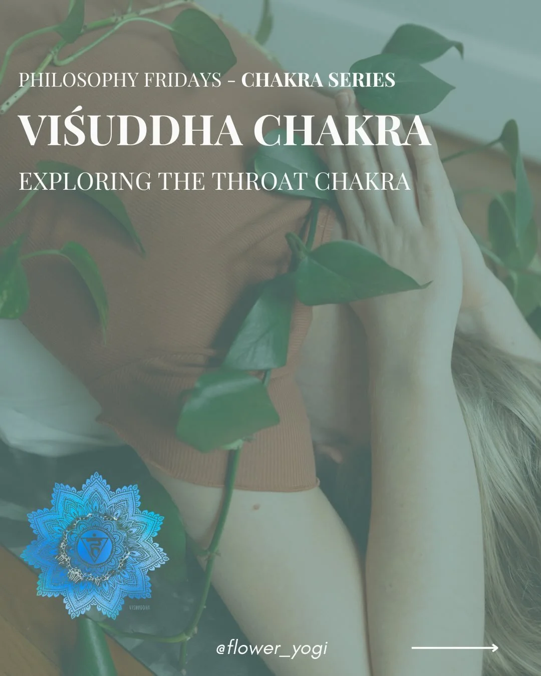 The Viśuddha (Throat) Chakra relates to communication, resonance, and truth. When our throat chakra is open, we are speaking our inner truth into the world and aligning our expression with our inner knowing. 

Chakra Series 5/7 &mdash; Save for refer