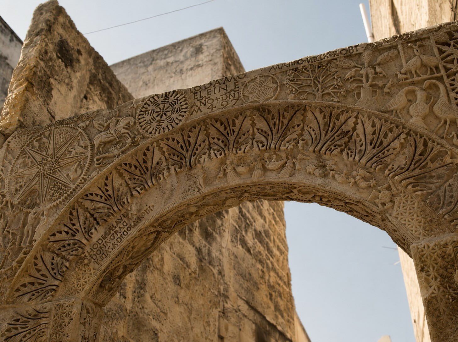 A few streets from the palazzo, in the old centre of Corigliano d&rsquo;Otranto, a carved arch in Lecce stone has stood since 1497. Its maker, mastro Nicola Robi, cut his own name into it, in a prayer for grace upon his house. The rest is a lesson in