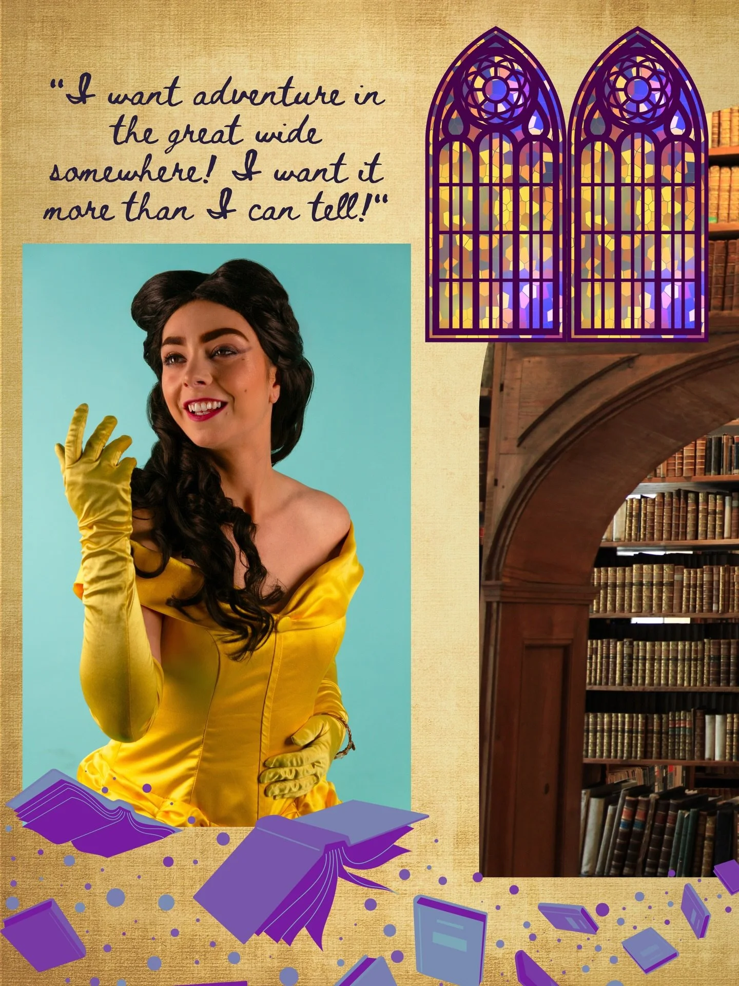 beauty princess 👑 📕 🥀 ☕️ ❤️ 
.
.
.
.
I select characters that I portray with intention, and this whole era of princesses is my favorite because all of these movies were coming out as I was growing up. I admire Beauty Princess for her zest for lear