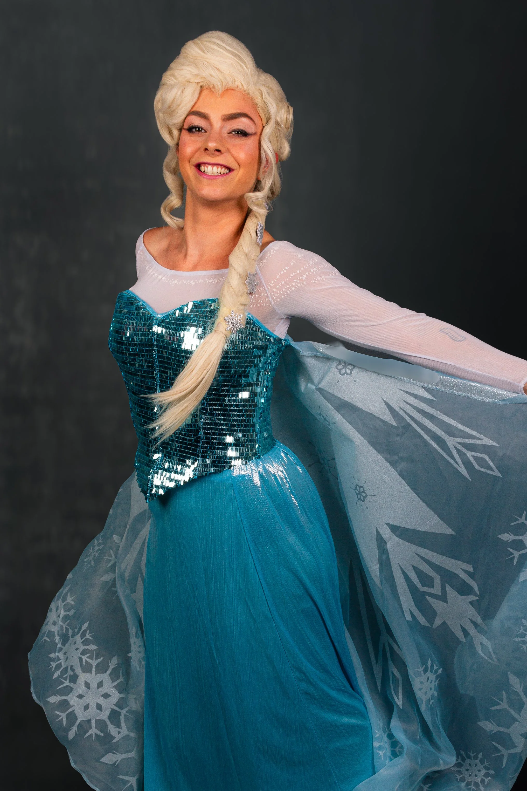 Frozen Elsa Character princess example cosplay professional character artist performer for hire
