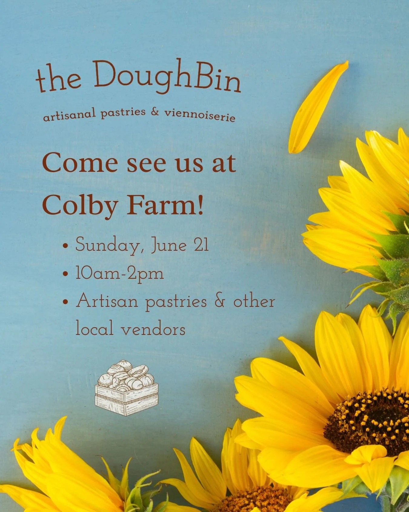 Come see the DoughBin at Colby Farm for Father&rsquo;s Day!   We&rsquo;ll be joining other vendors on this beautiful property for a vendor fair to celebrate Father&rsquo;s Day and the first weekend of summer with other favorite local food vendors! 

