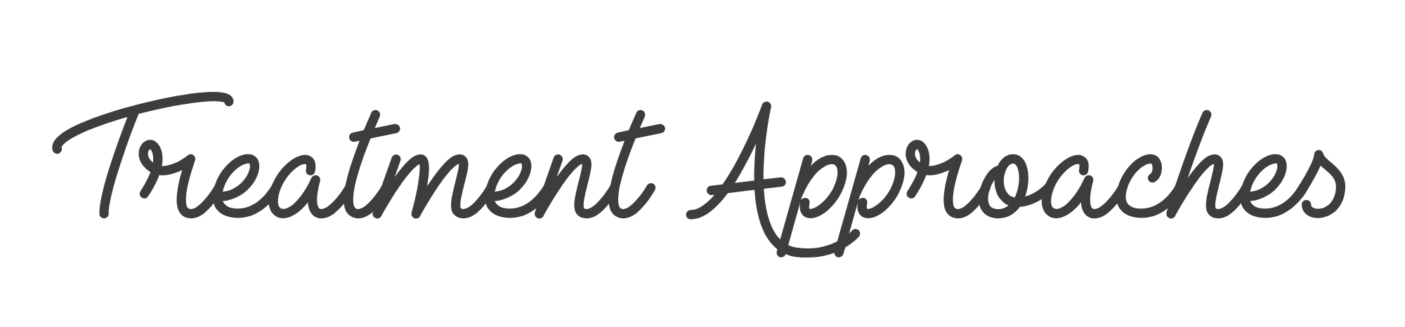 Text reading "Treatment Approaches" in black cursive font on a white background.