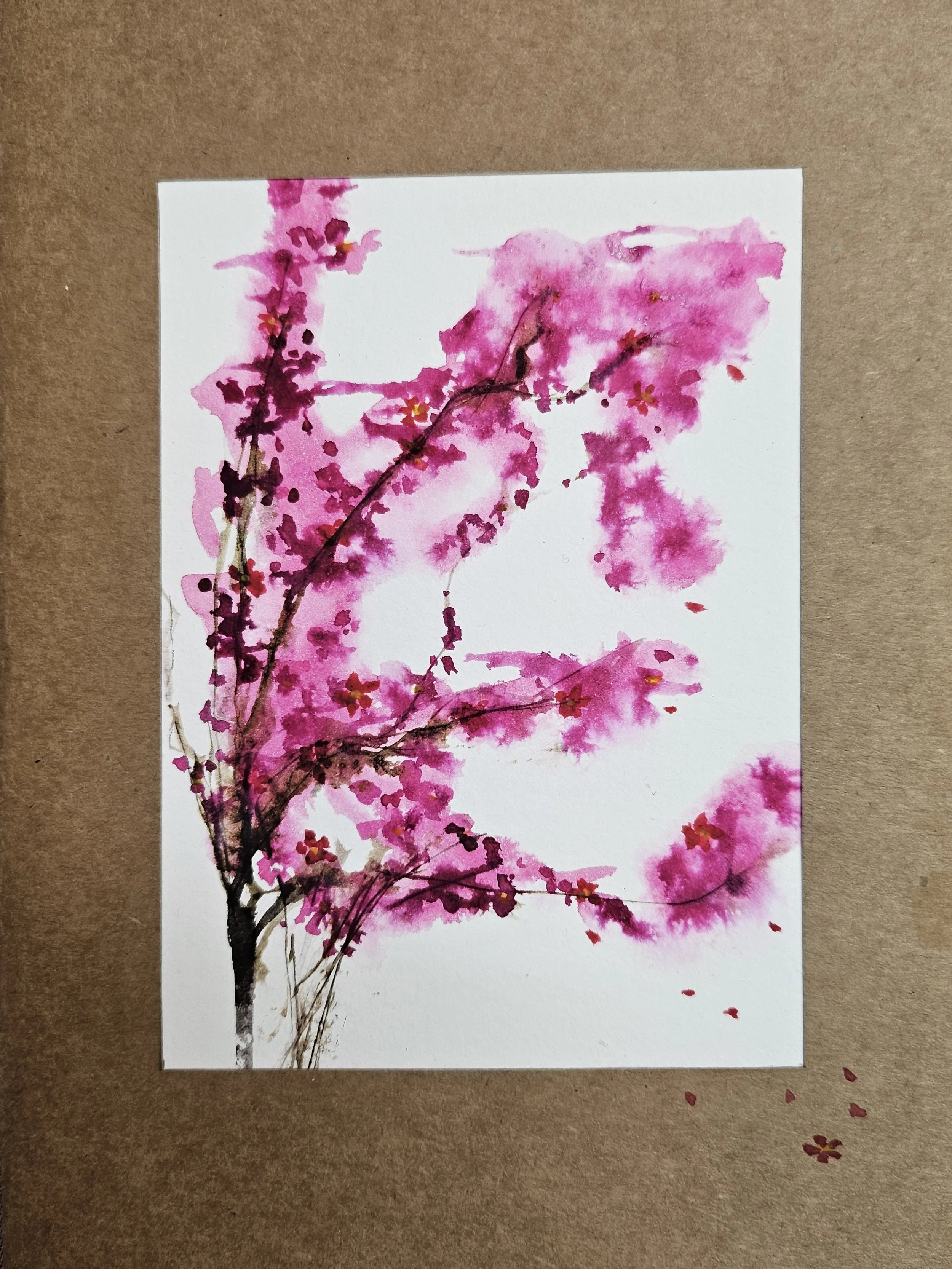 Carte Aquarelle - Prunus 1