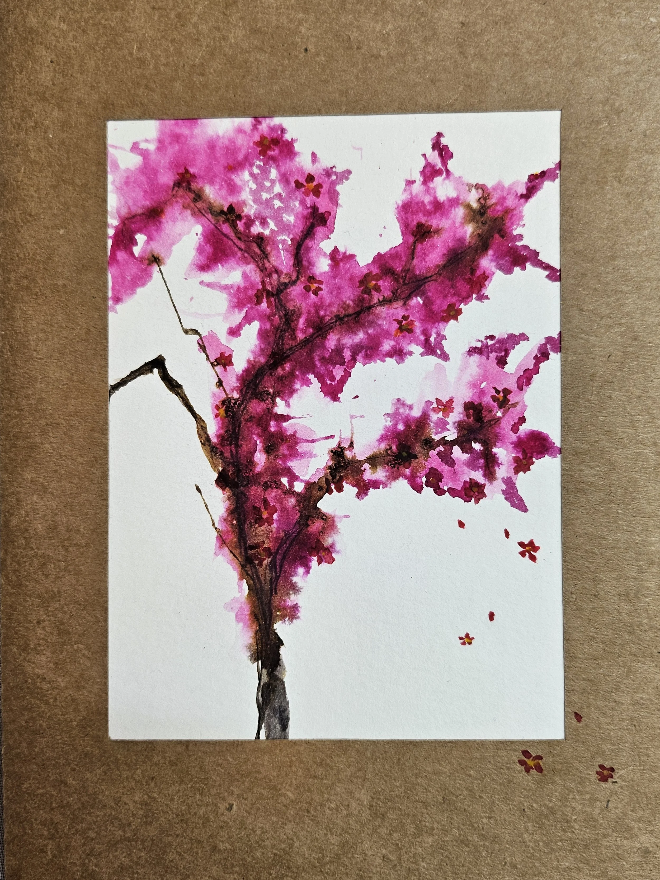 Carte Aquarelle - Prunus 2