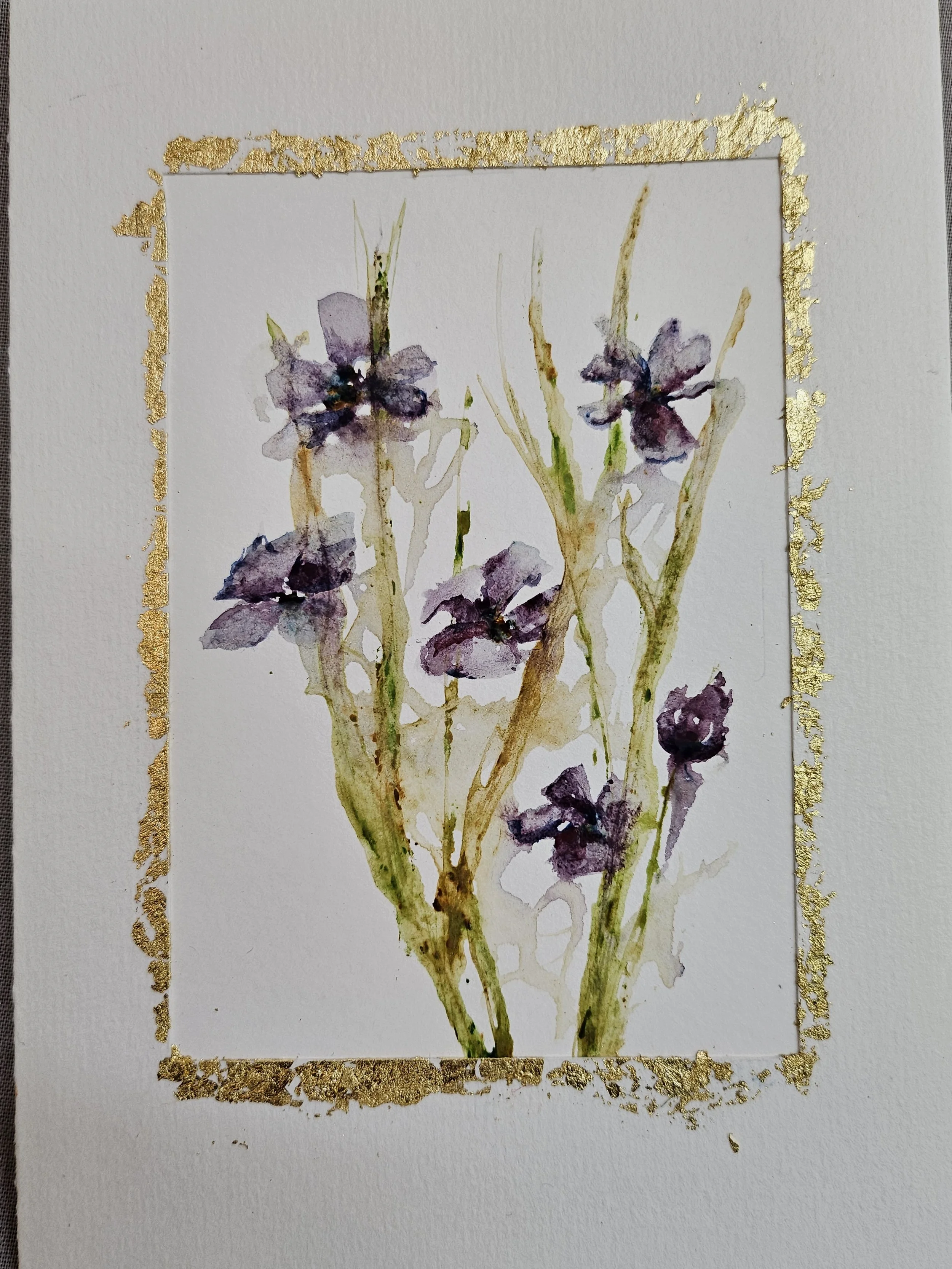 Carte Aquarelle - Six Anémones