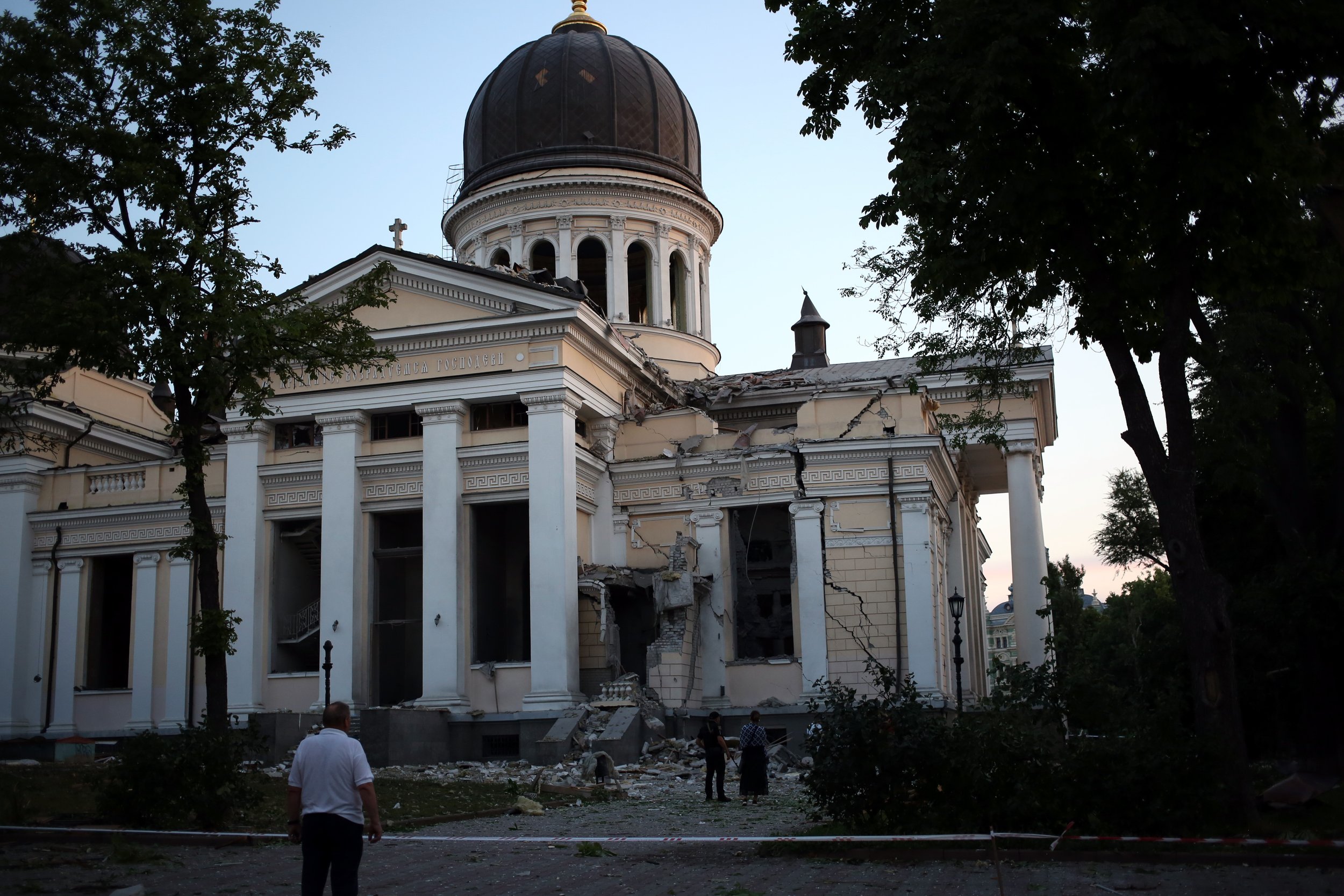 The Transfiguration Cathedral in Odesa hit by a Russian missile in July 2023; Viacheslav Onyshchenko