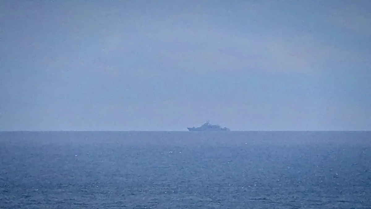Russian warship in close proximity of Odesa on March 2, 2022. Oleksandr Velmozhko