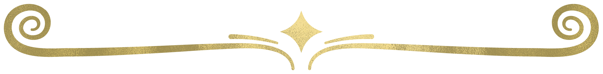 Decorative gold ornament with swirling patterns and a star in the center.