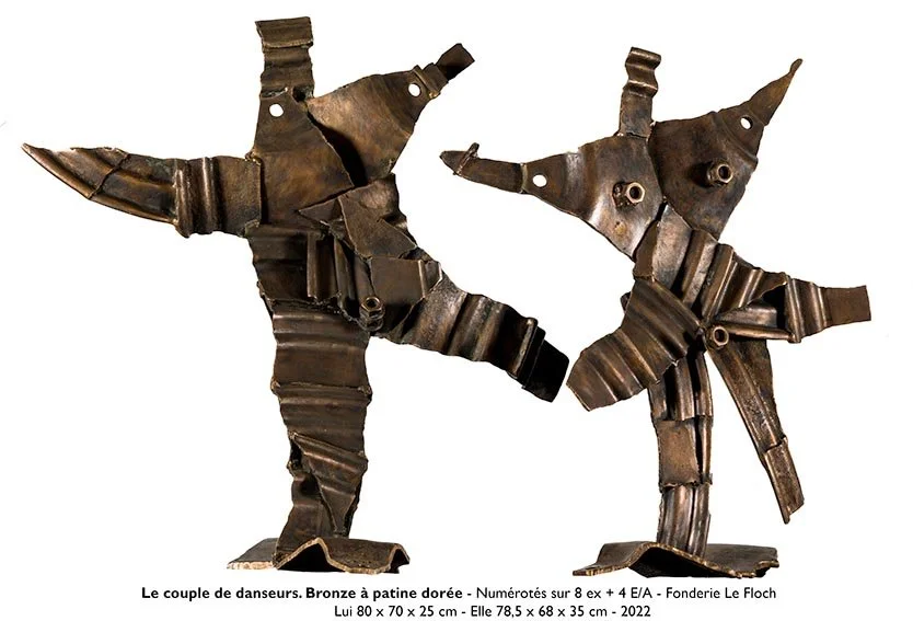 2022 80 x 70 x 25 cm - 785 x 68 x 35 cm Le couple de danseurs. Bronze à patine dorée (002).jpg