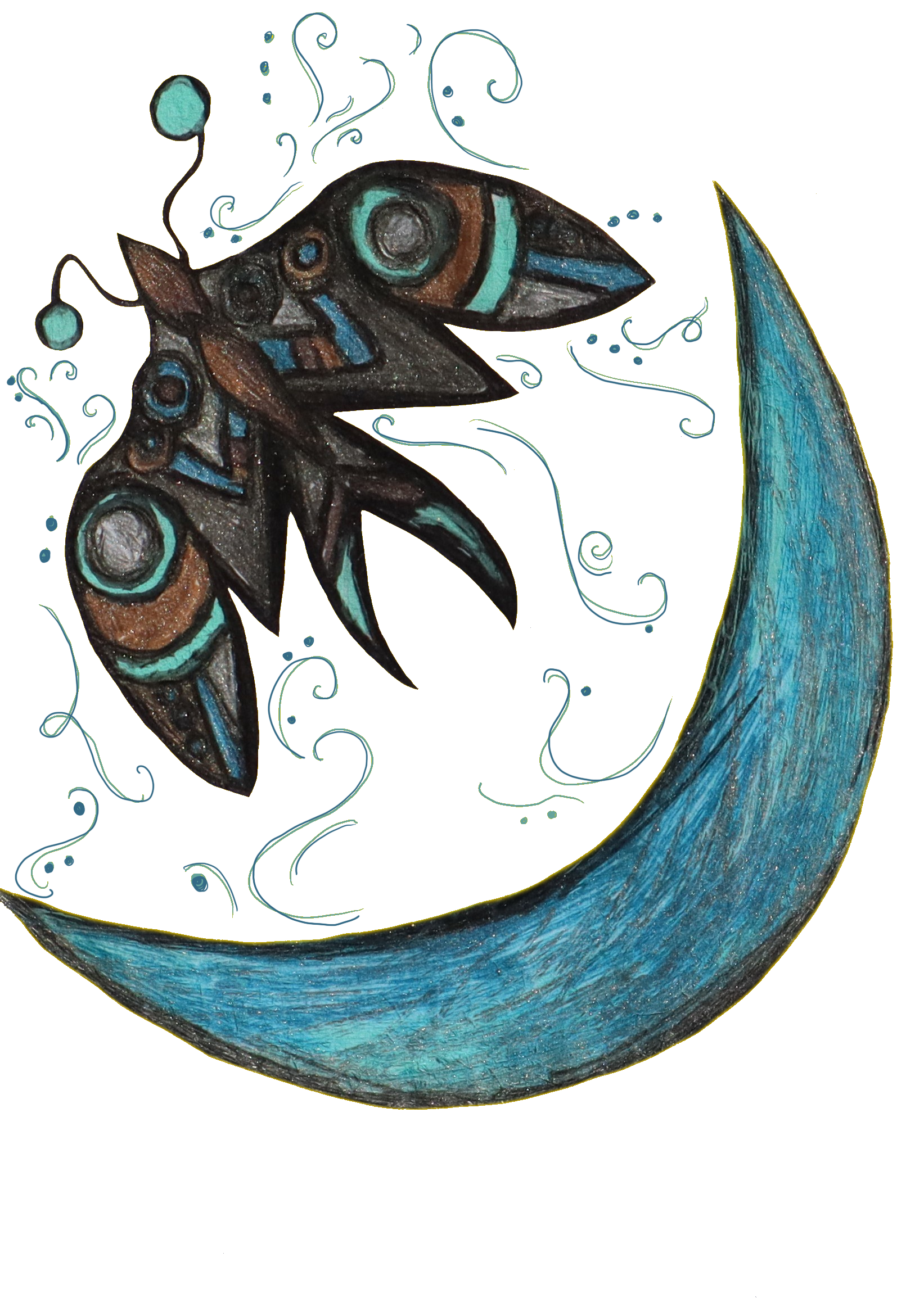 A moth, drawing its magic from the moon.