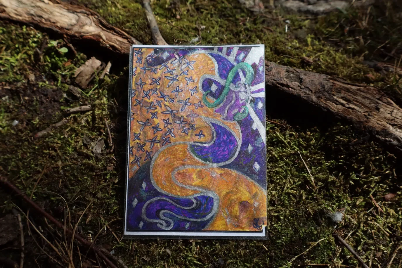 Draco, empowered by both night and day and dissolving into butterfly stars.