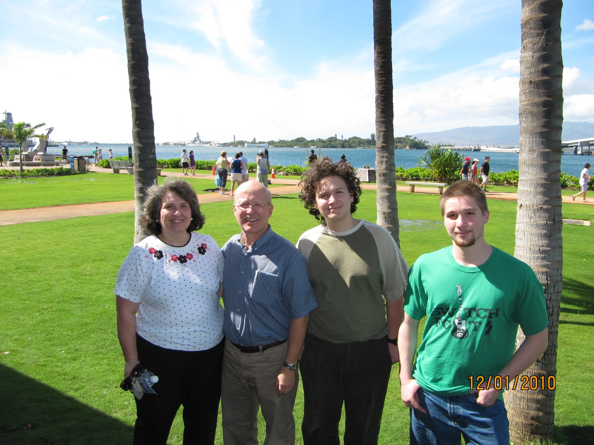 Connie, Nathan, Charles, & Ryan at Pearl Harbor