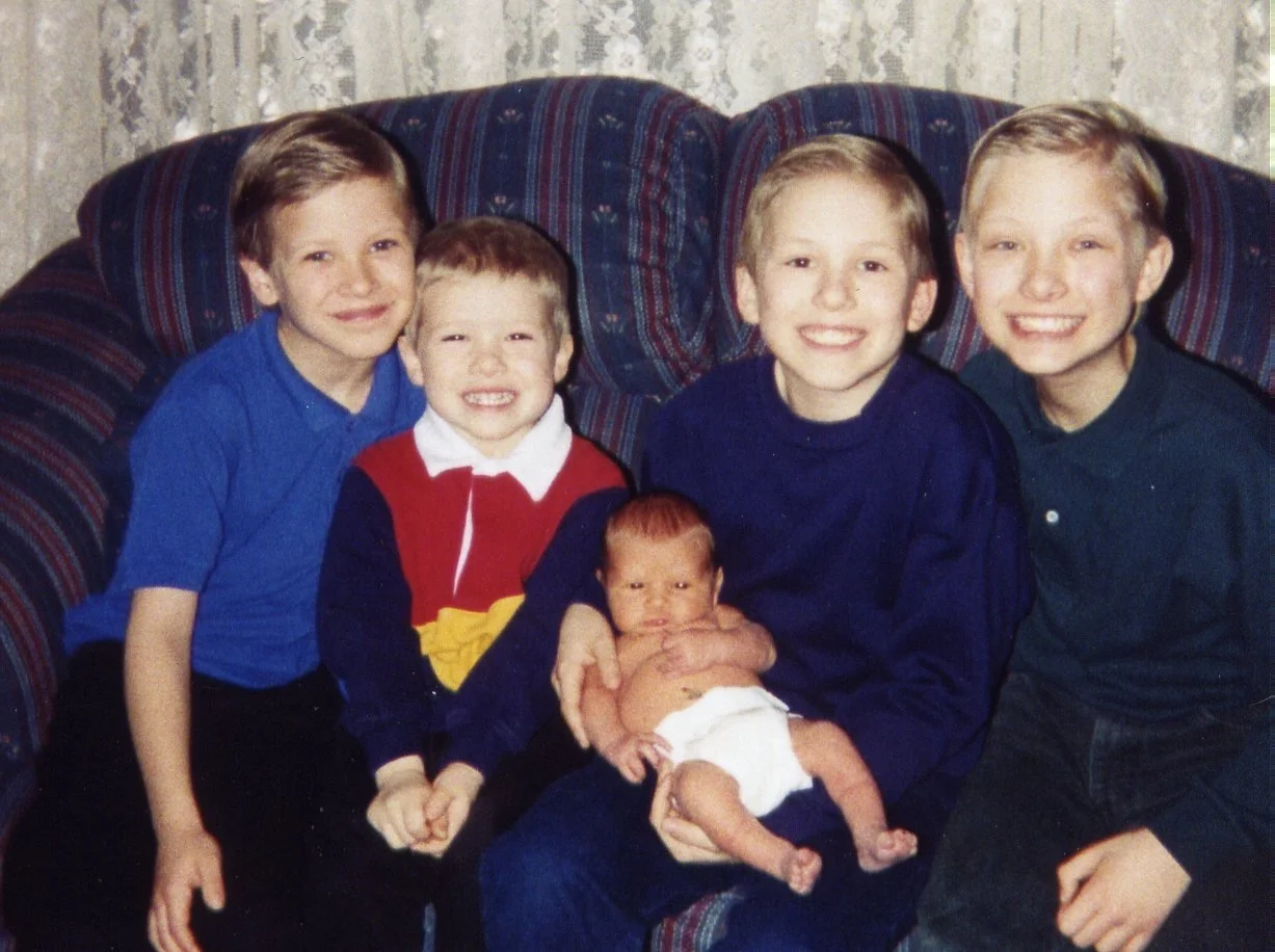 Boys and baby Charles