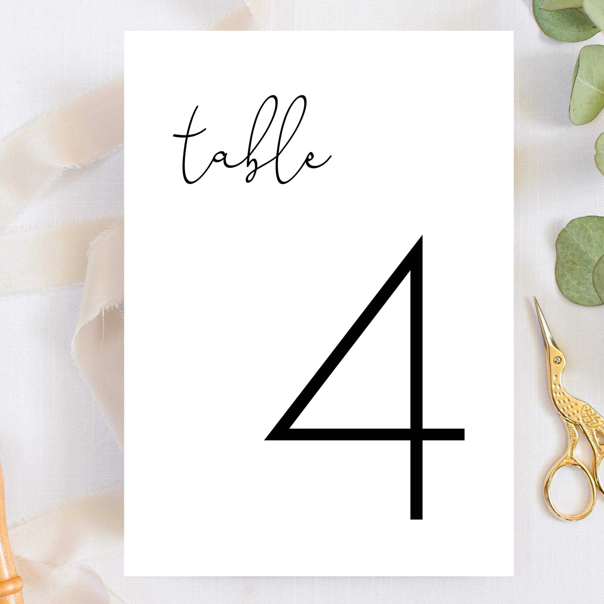 Simple Table Numbers | Set of 40 | 5×7