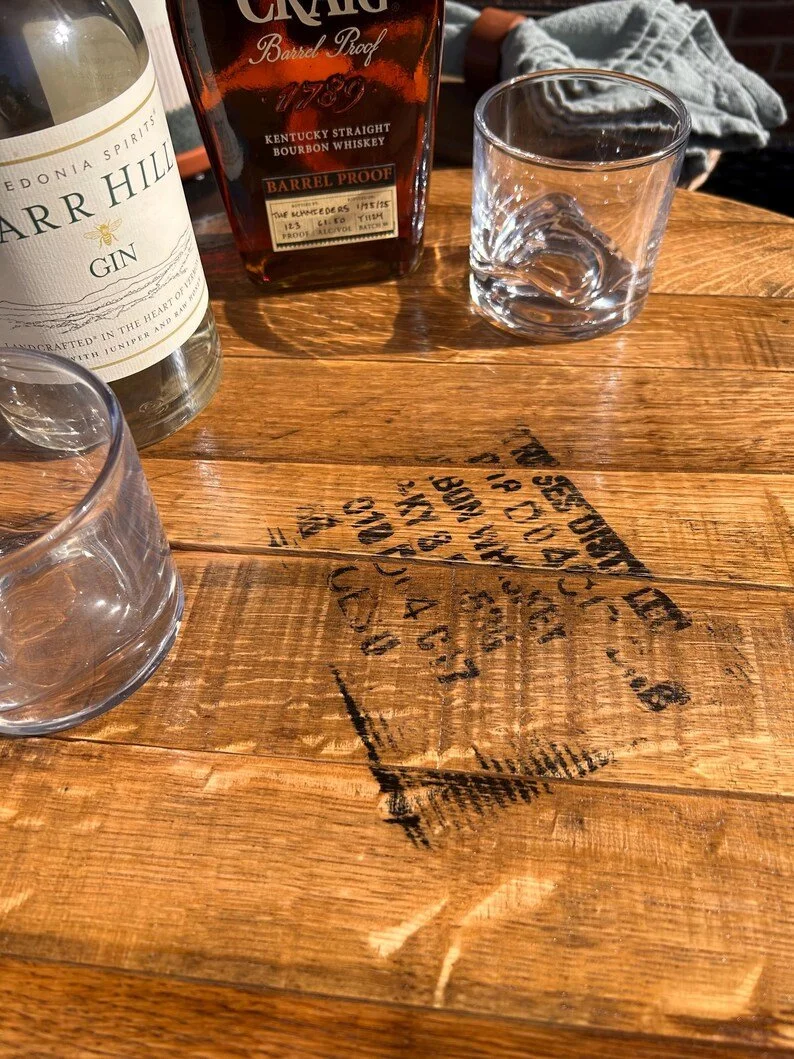 Bourbon Barrel Head Lazy Susan