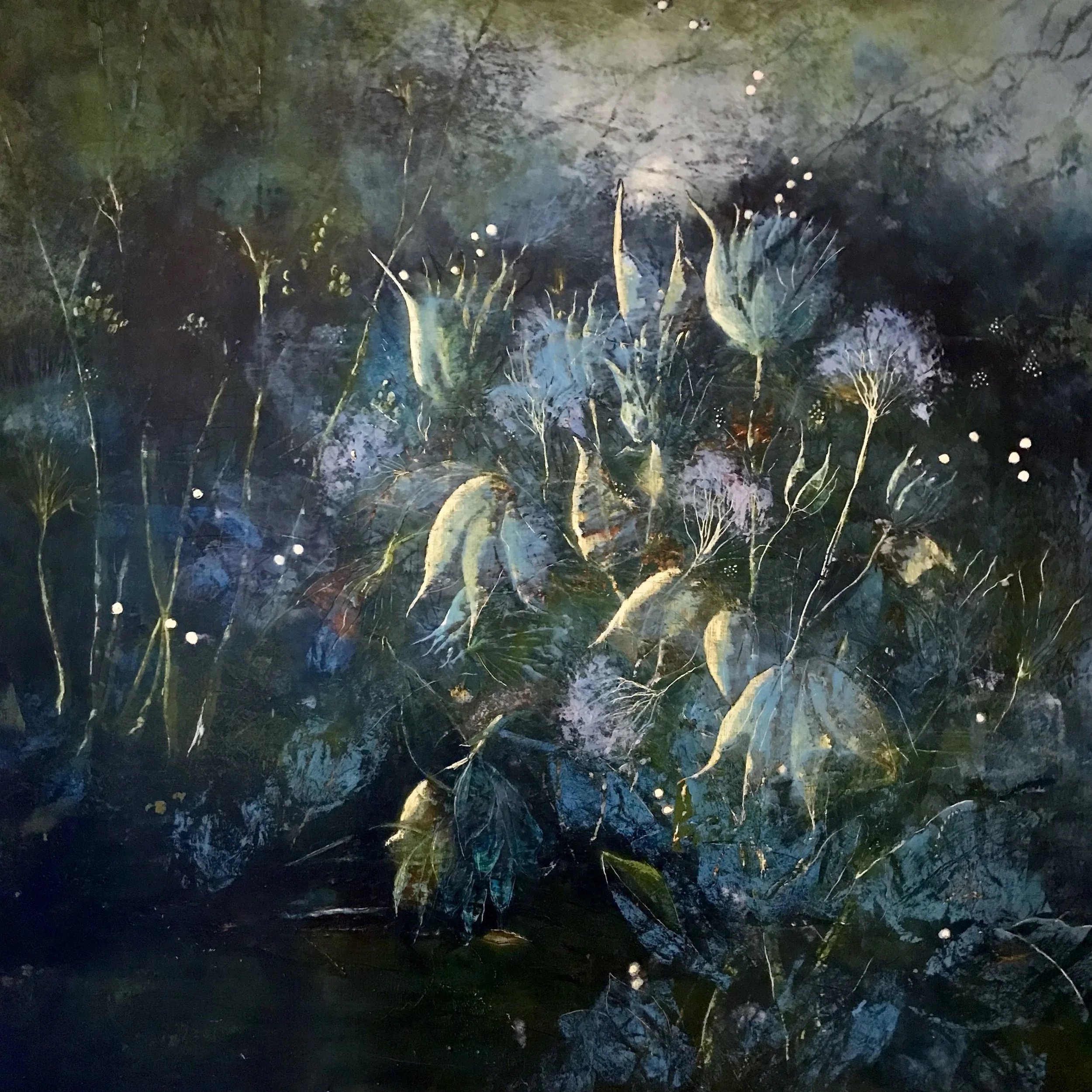 FIREFLY NIGHT; 36x36in. SOLD