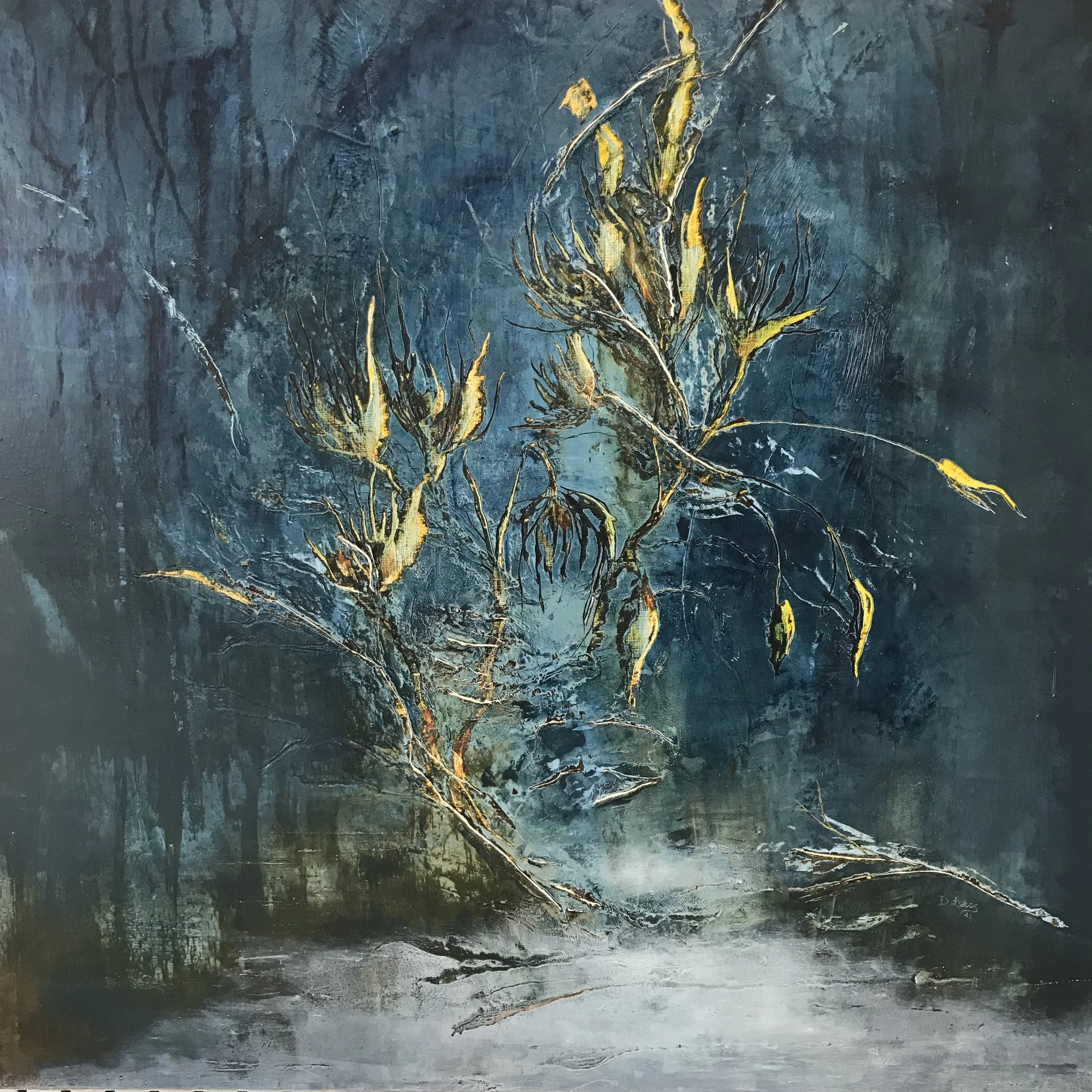 RHAPSODY IN BLUE; 24x24in; SOLD