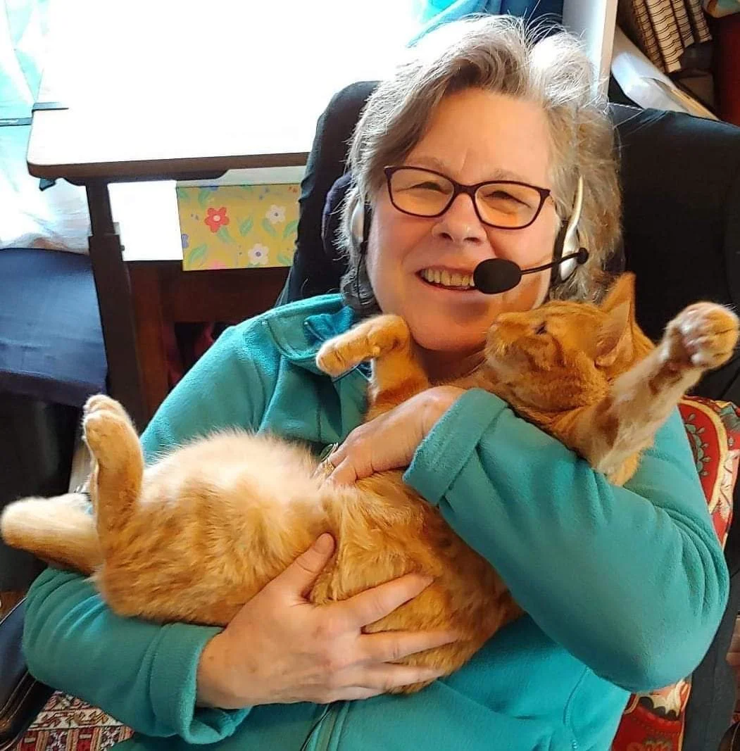 Gayle Kirk holding her cat