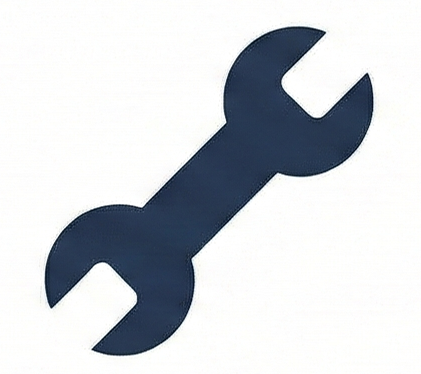 A dark blue wrench tool.