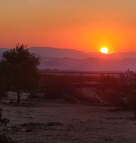 Sunrise over the high desert near Joshua Tree and Twentynine Palms, California
