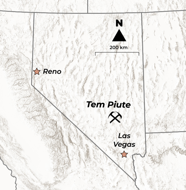 Location of the Tem Piute Silver Project in Nevada