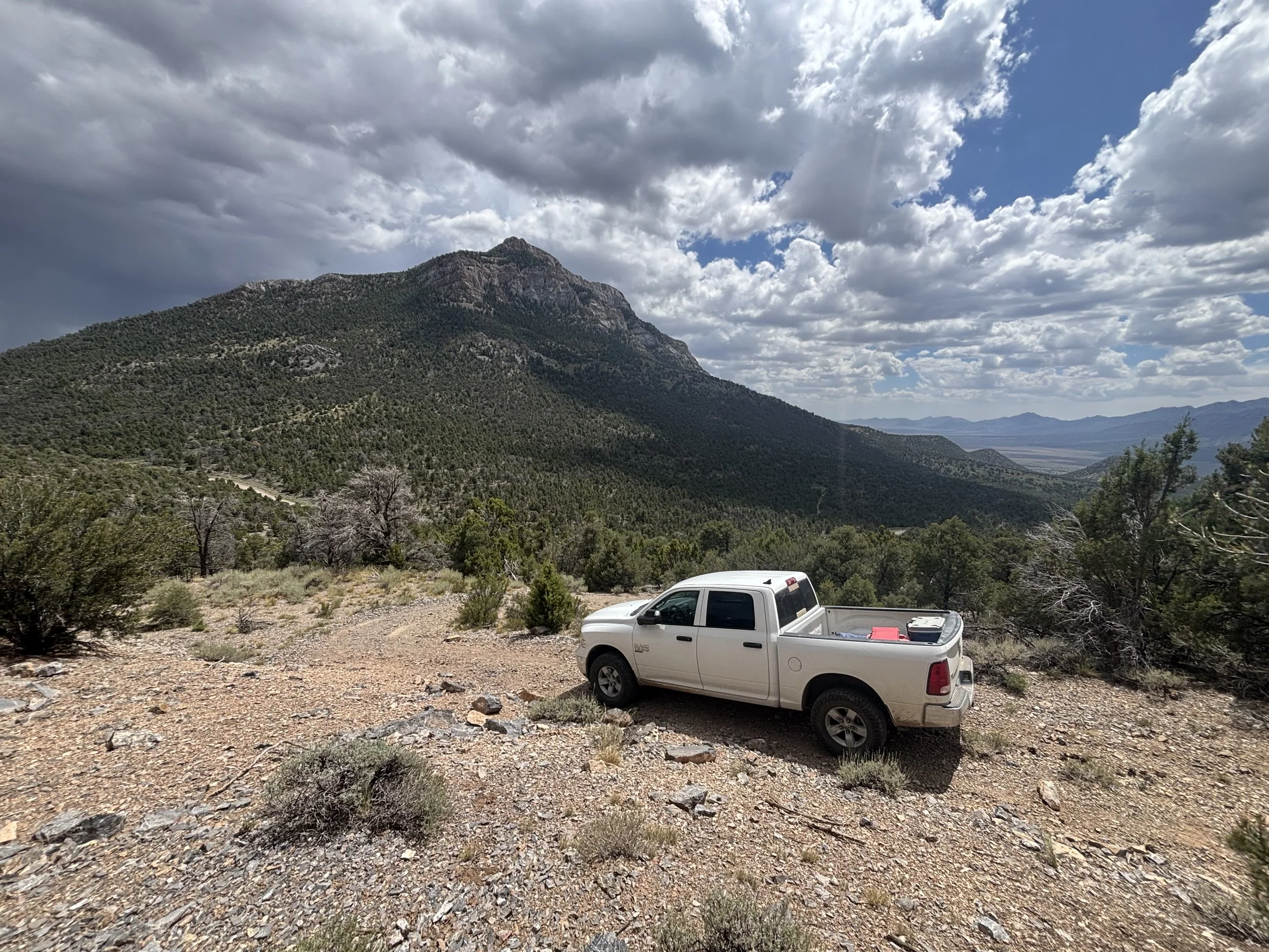 Image of truck in mountains during fieldwork activities