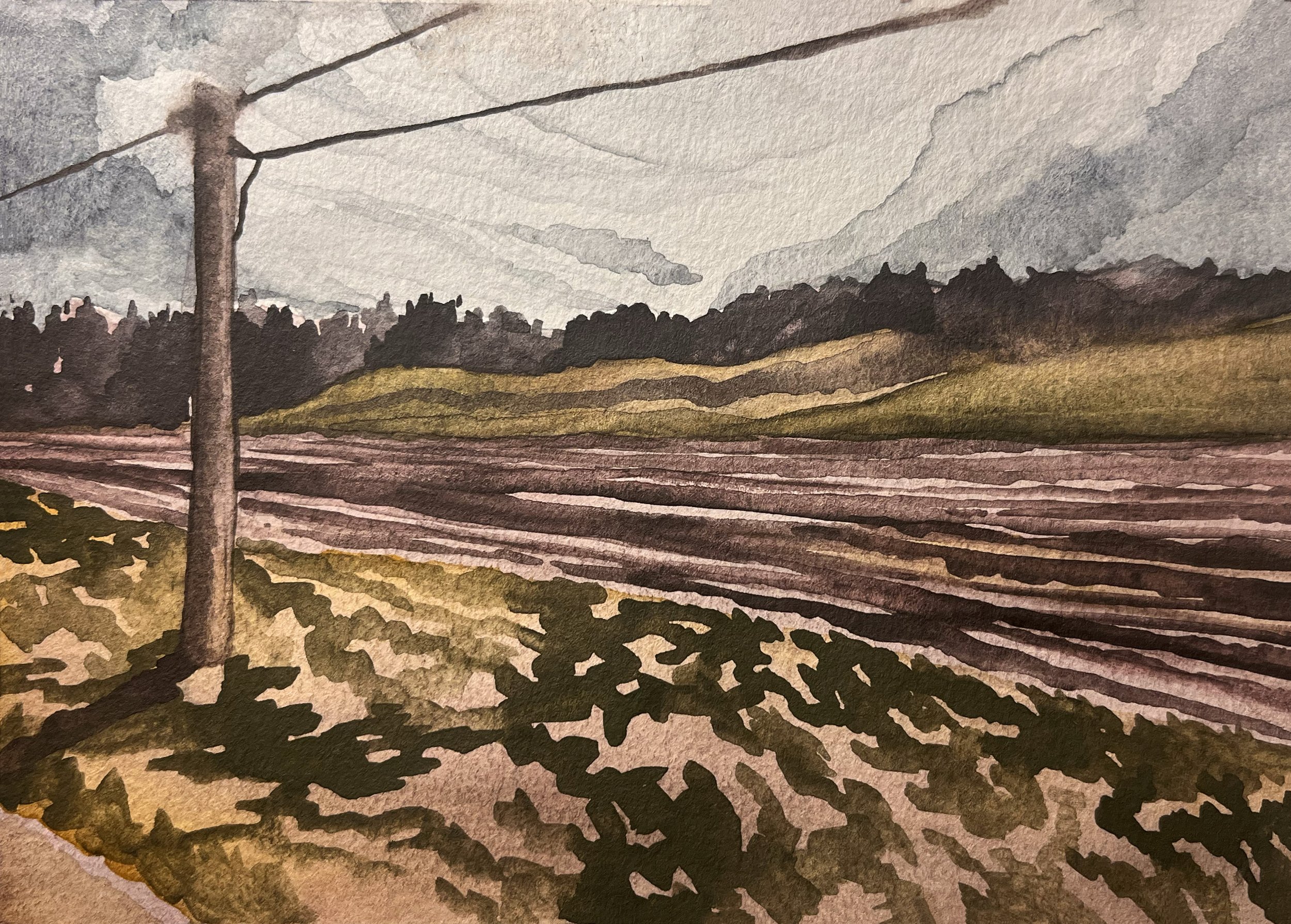 "Franklin Valley," Jackson County OH -- Watercolor, 2025