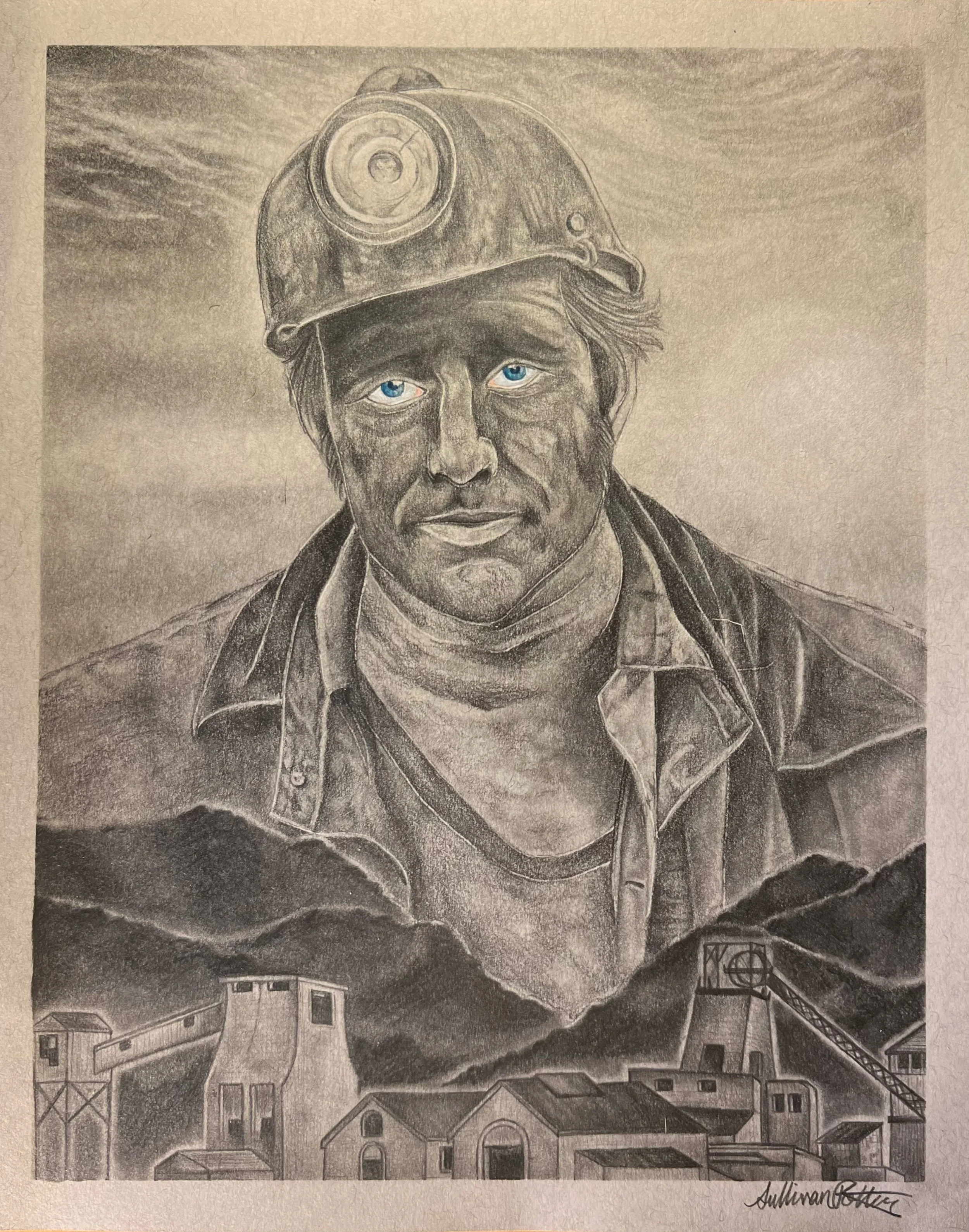 "Honest Work," Graphite & Colored Pencil, 2024