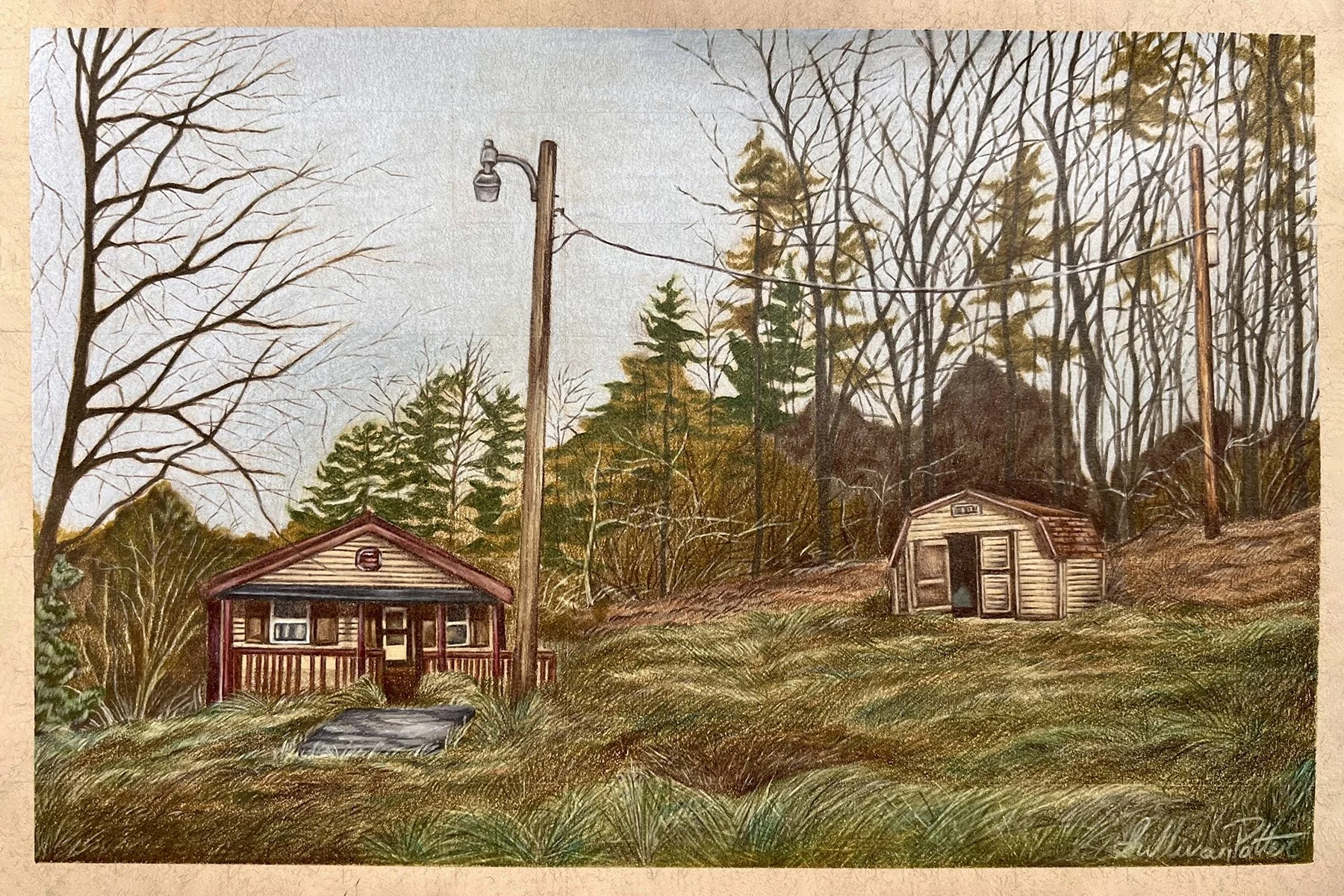 "Almost Heaven I - Acres Apart," Colored Pencil