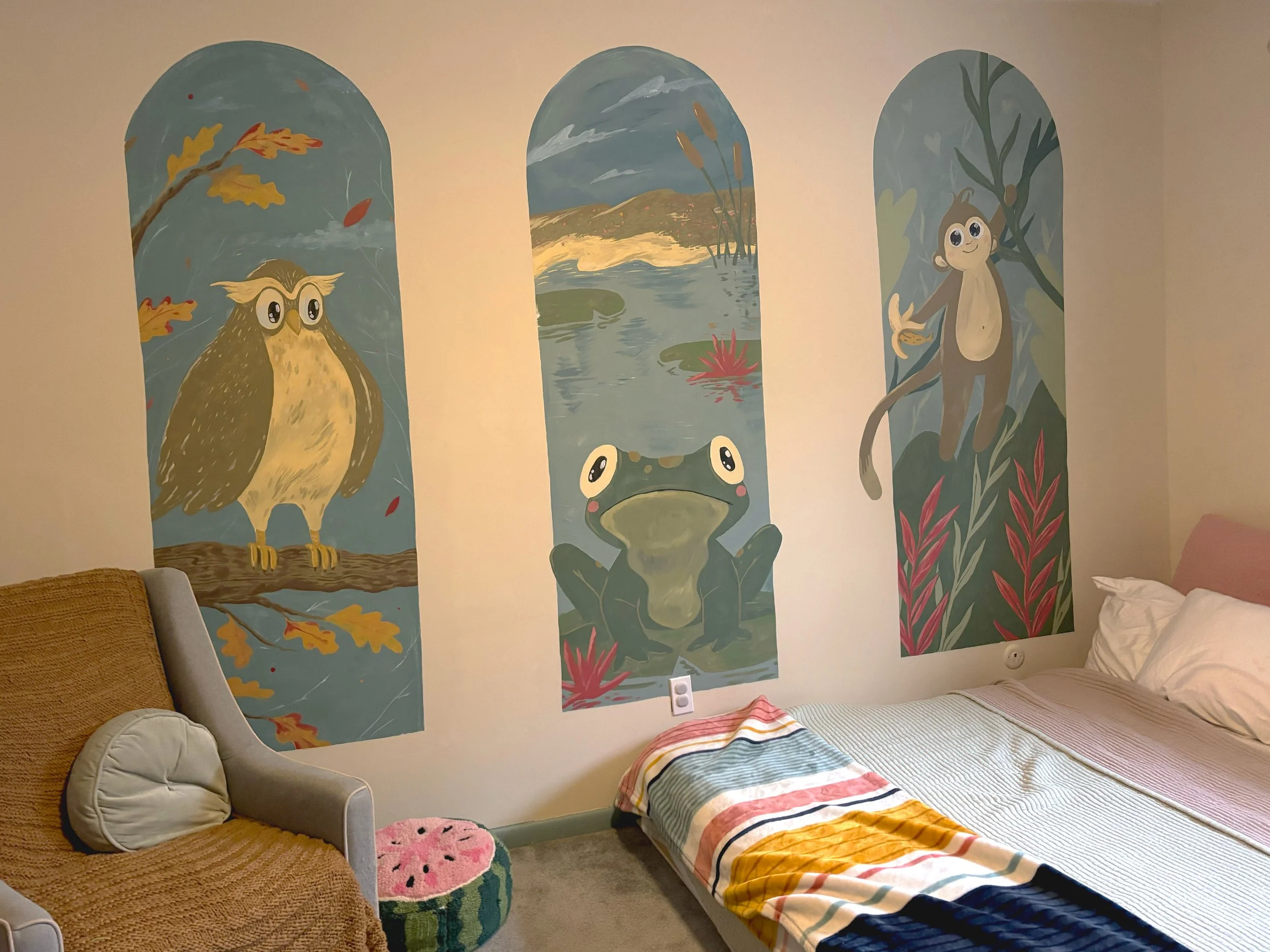 A second, quickly executed mural for my son, Luca - playfully celebrating his favorite animals.