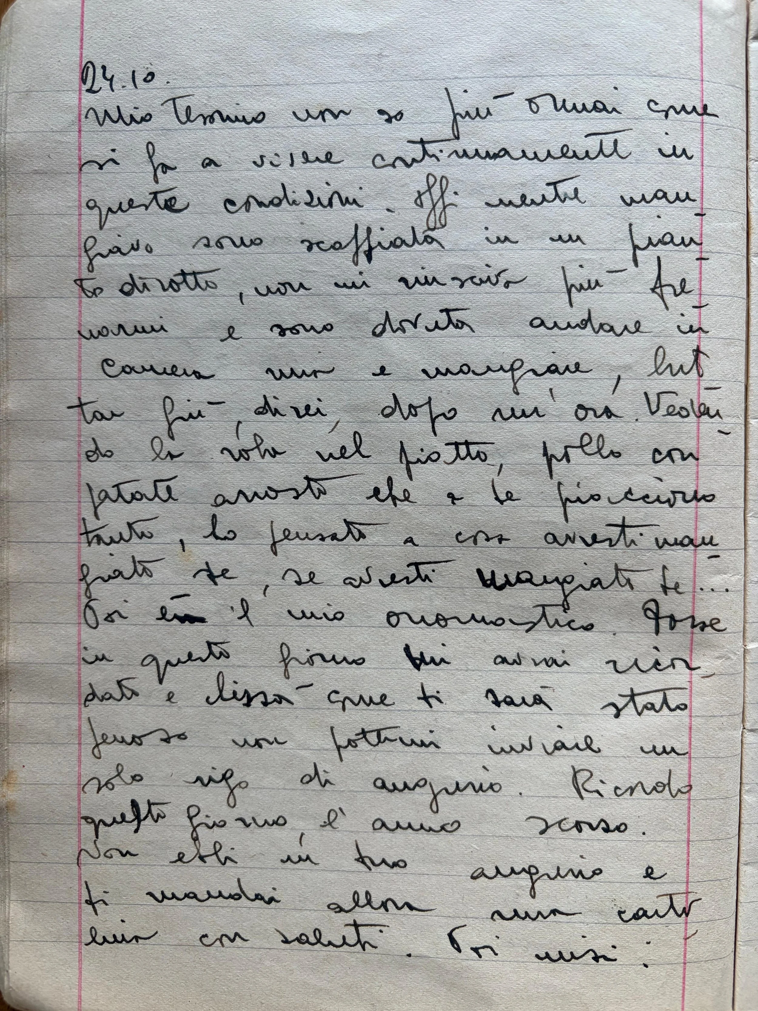 DIARIO 1. 24 Ottobre 1943. “L’Onomastico”