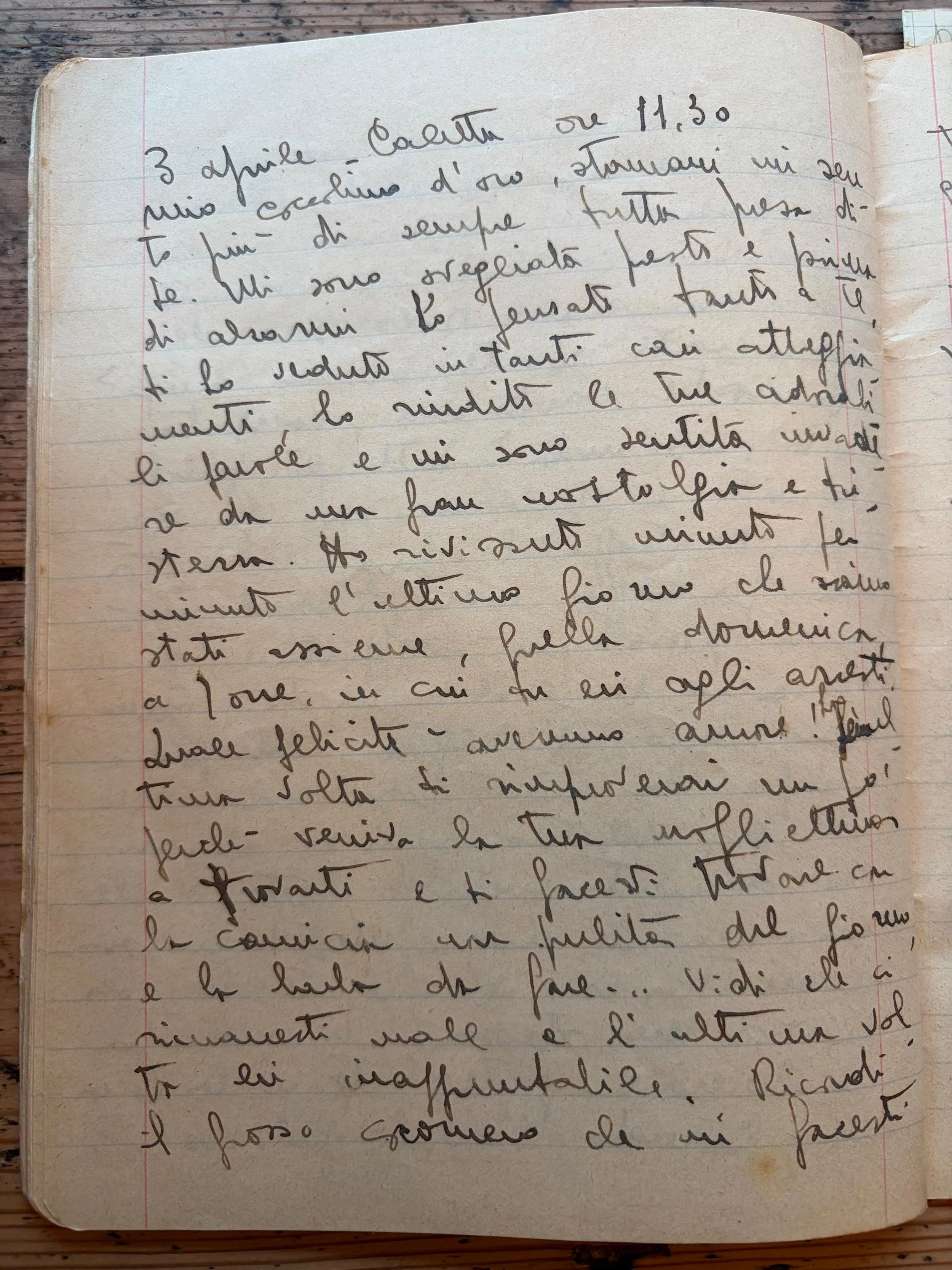 DIARIO 2. 3 Aprile 1944, 11:30am. “Dimagrita”