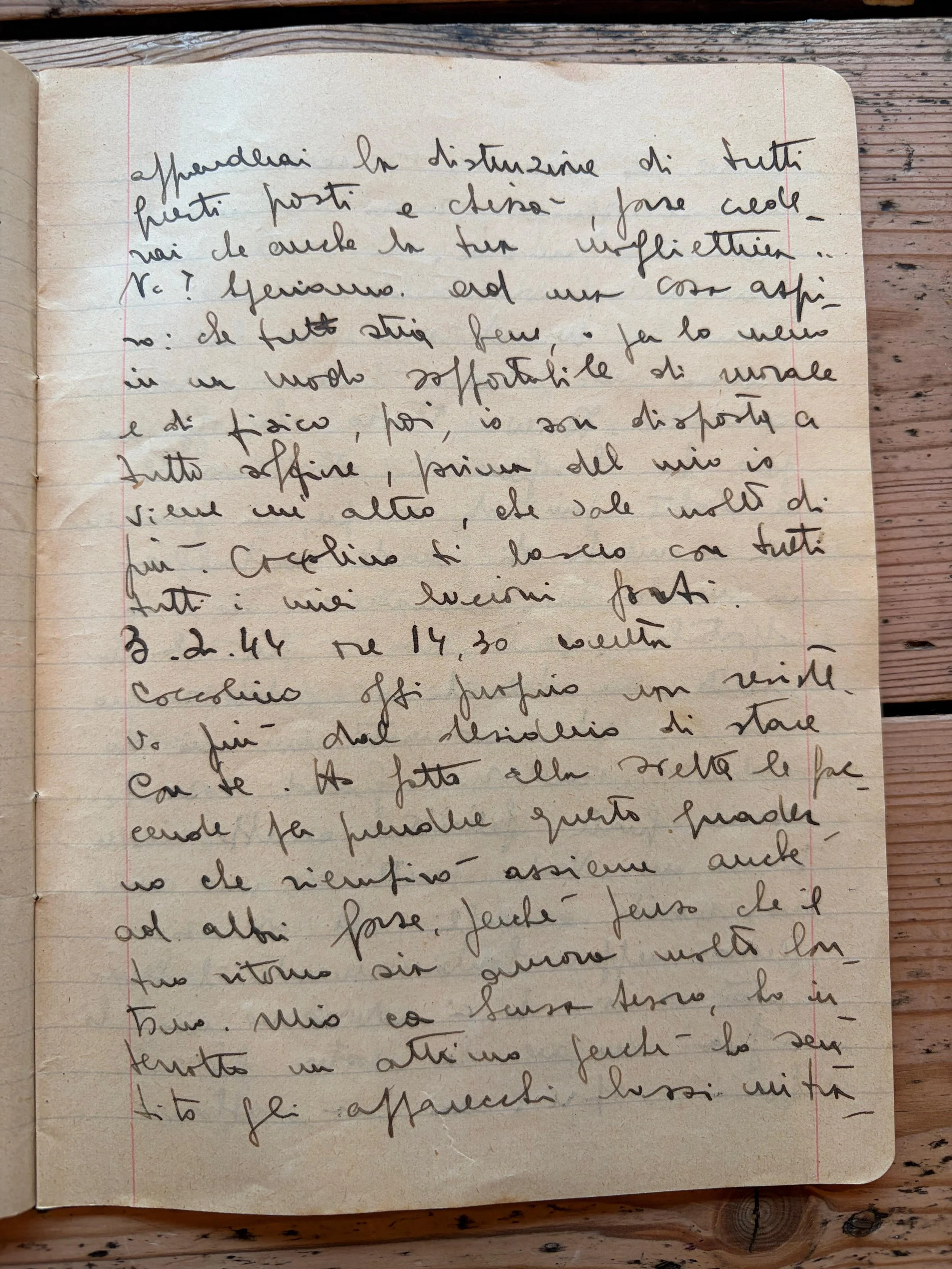 DIARIO 2. 3 Febbrario 1944, 2.30pm. “Dietro la mia maschera”