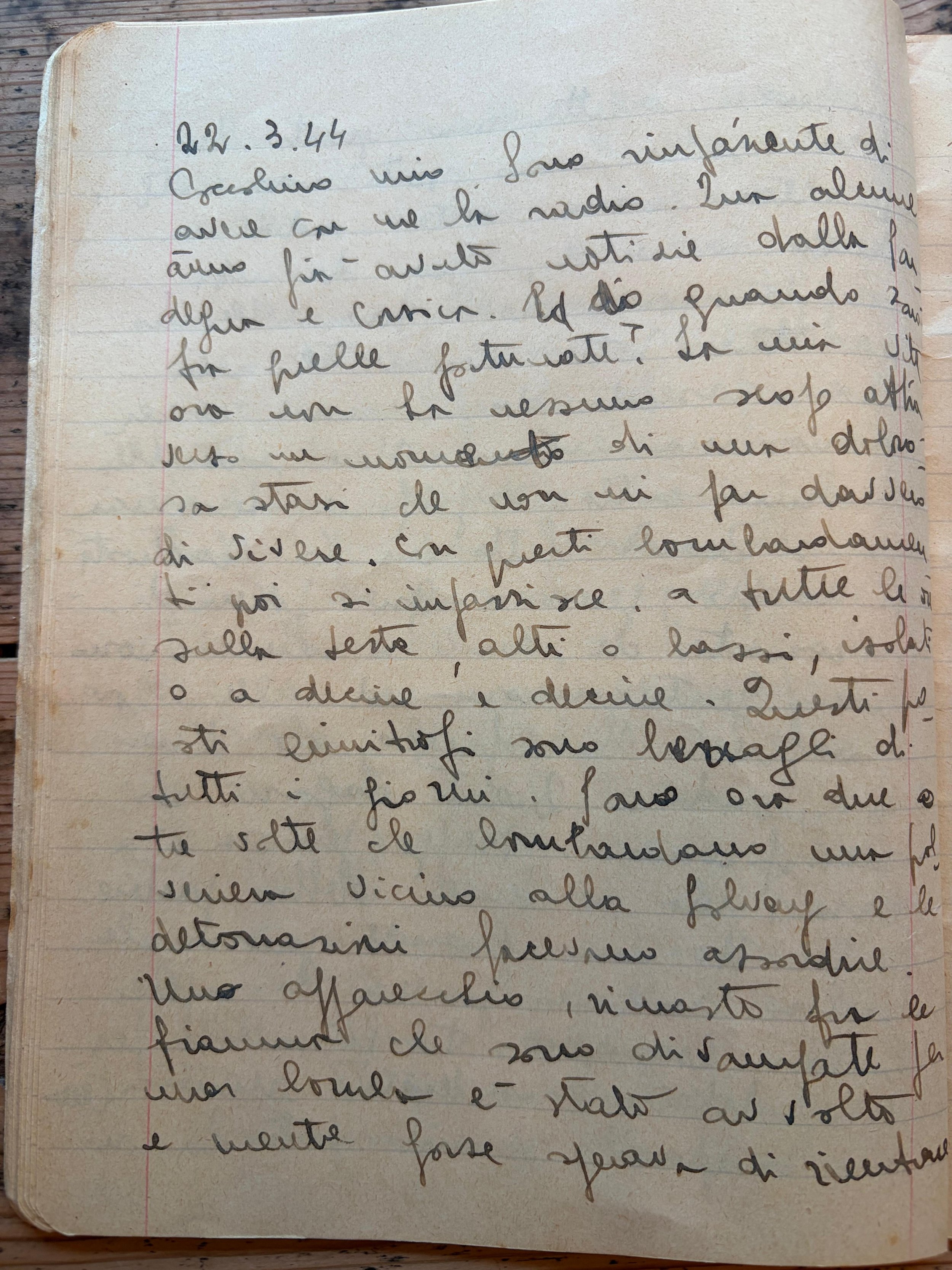 DIARIO 2. 22 Marzo 1944. “A pensarlo, un tempo”