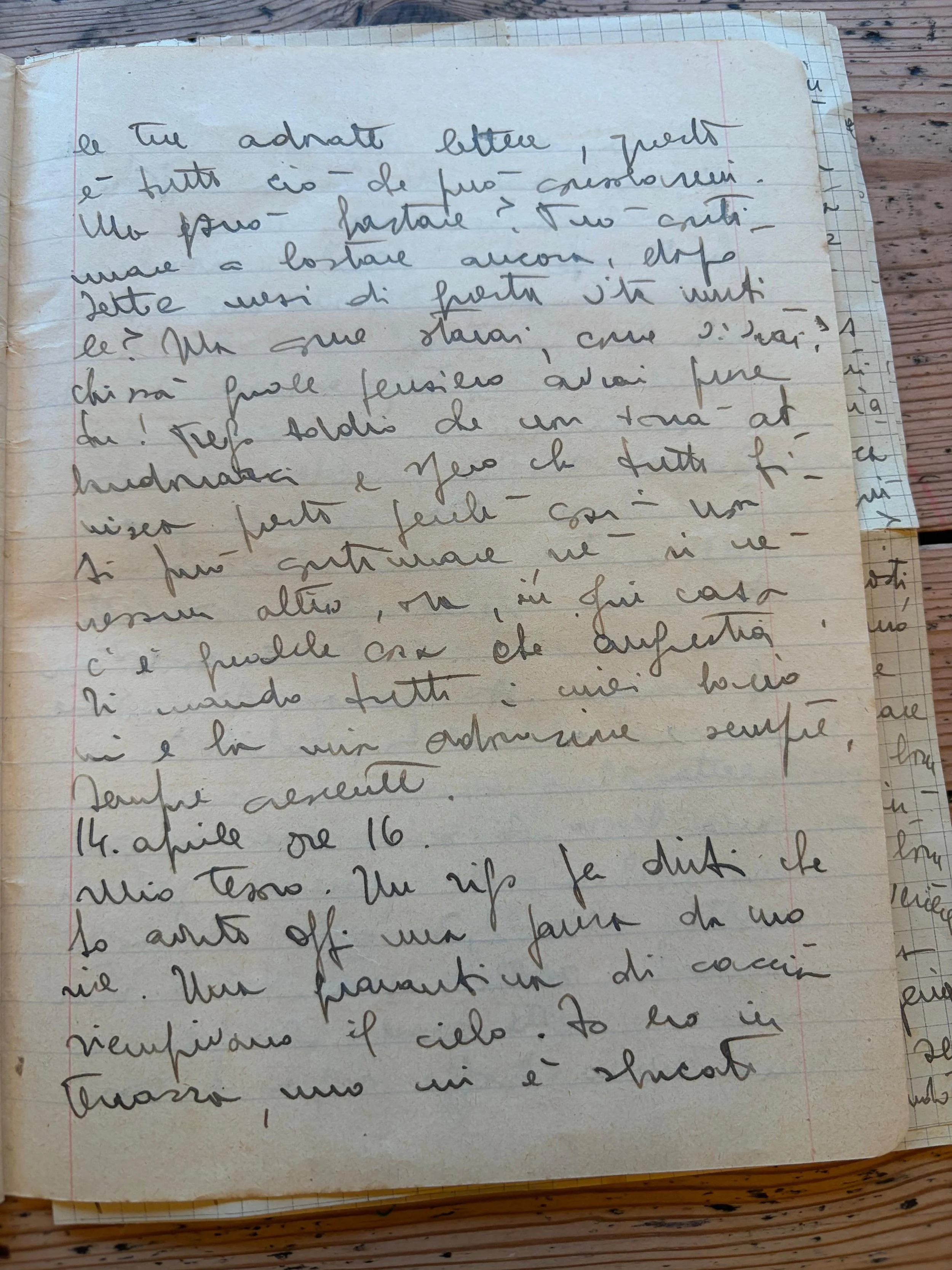 DIARIO 2. 14 Aprile 1944, 4pm. “I caccia riempivano il cielo”