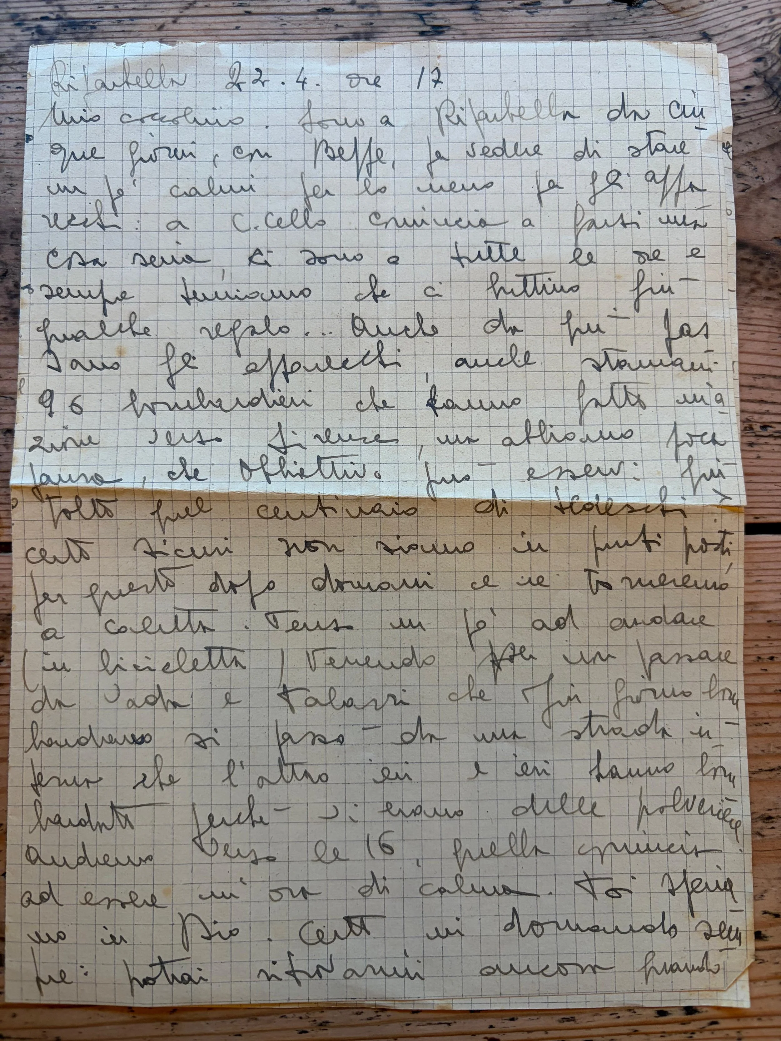 DIARIO 2. 22 Aprile 1944, 5pm. “Il tempo della spensieratezza”