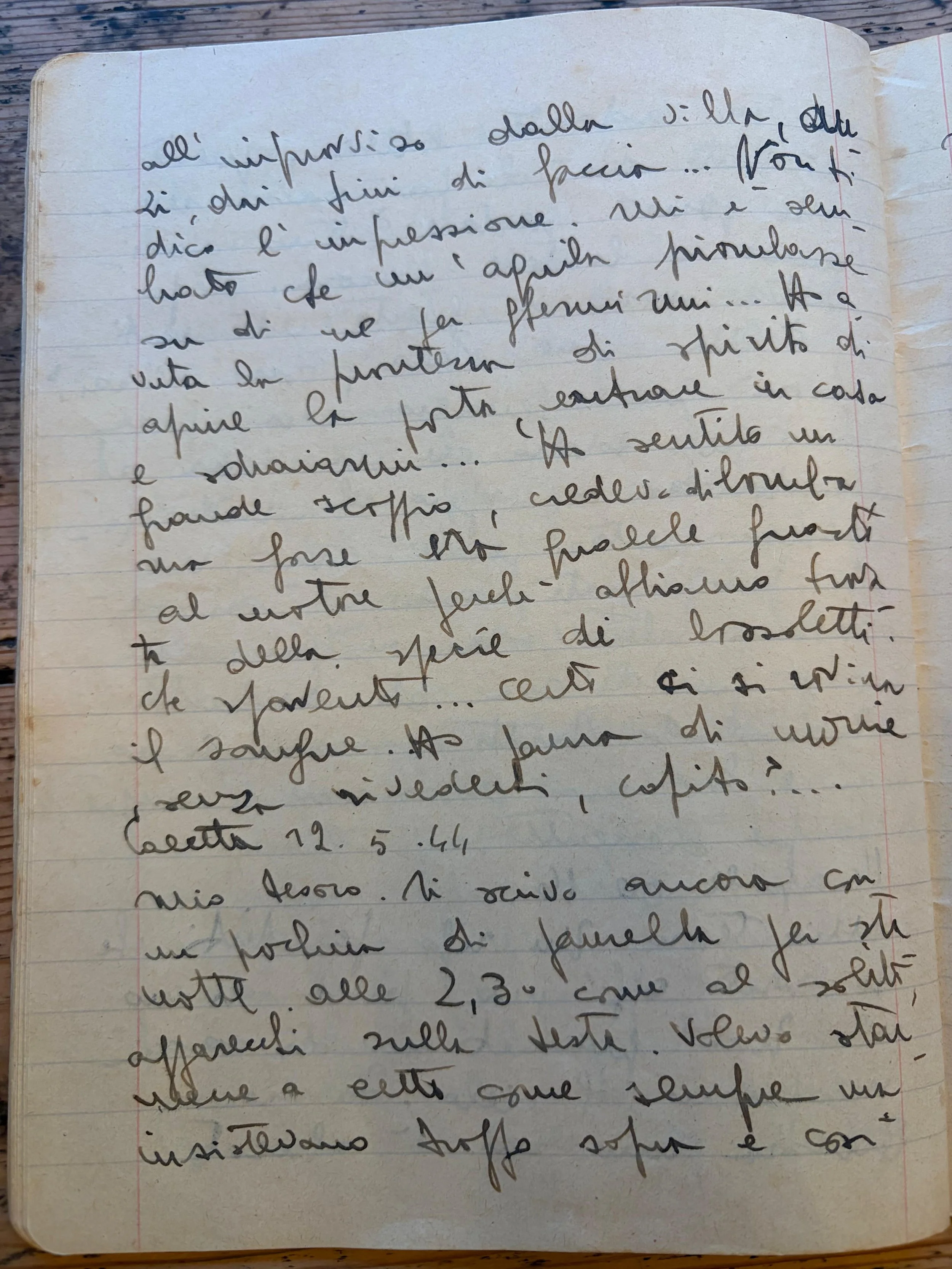 DIARIO 2. 12 Maggio 1944. “Son solo tentativi”