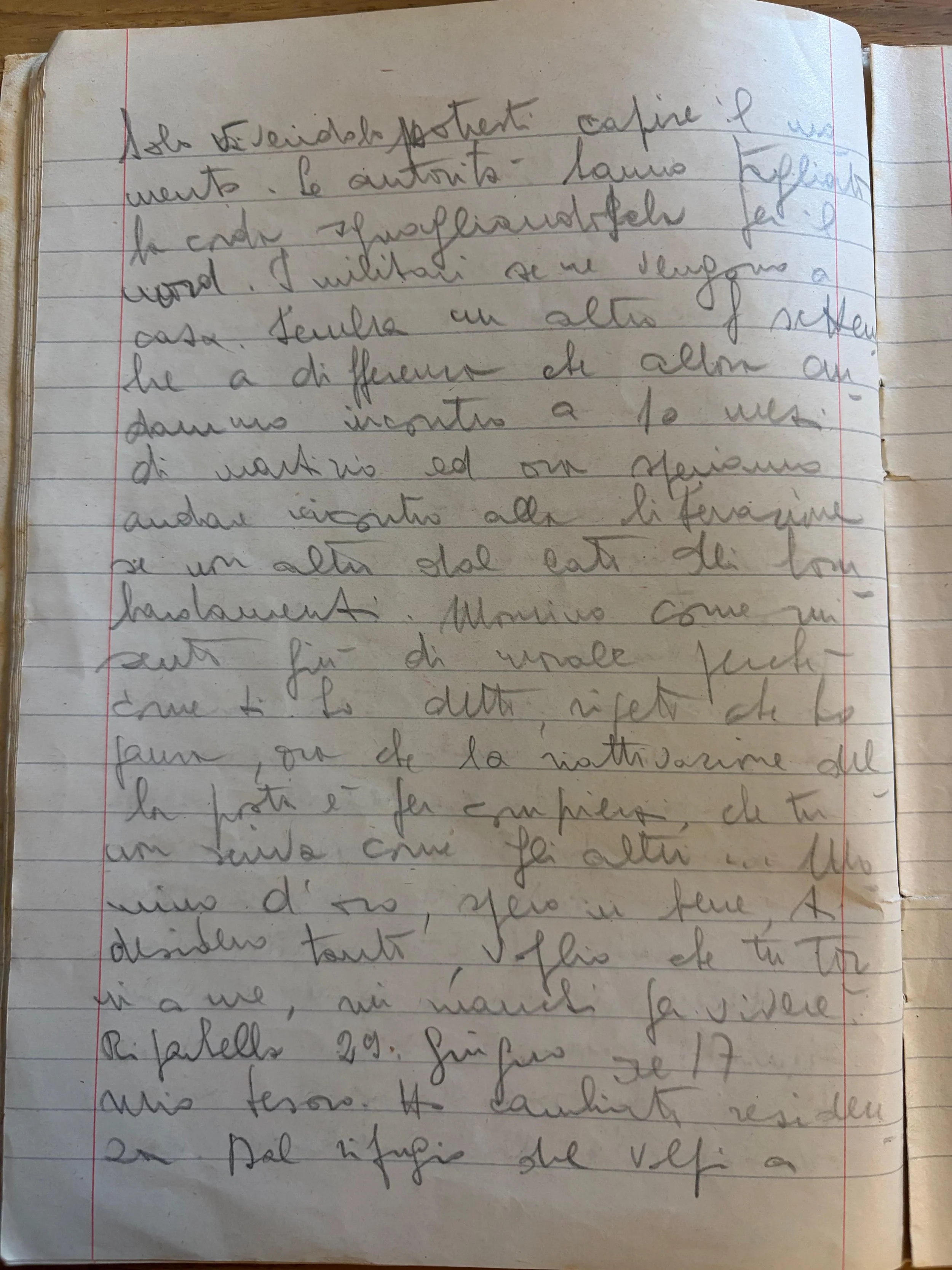 DIARIO 3. 29 Giugno 1944, 5pm.“Di noi, cosa ne sarà”
