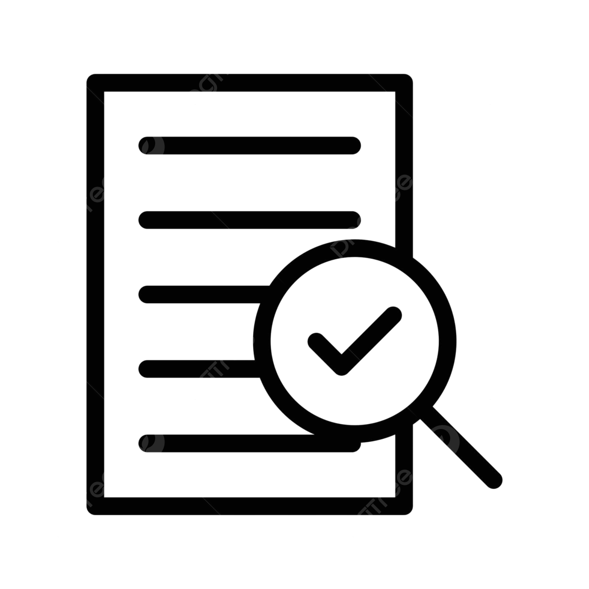 A computer keyboard with a magnifying glass and a checkmark icon overlay, indicating search or verification.