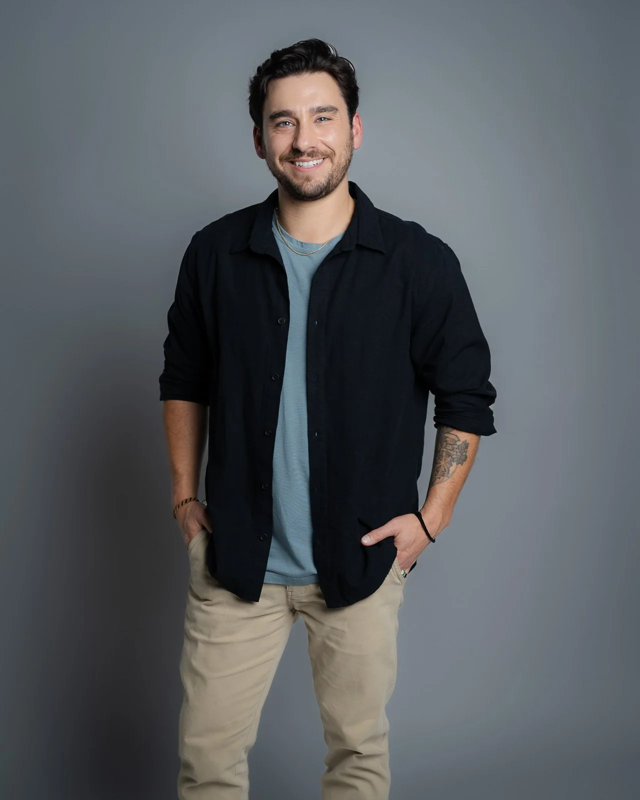 Young man posing for an acting headshot