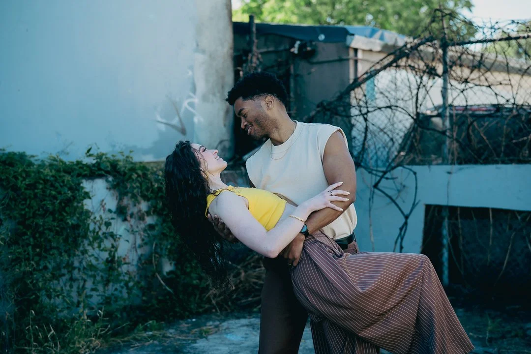 A couple dancing in the city