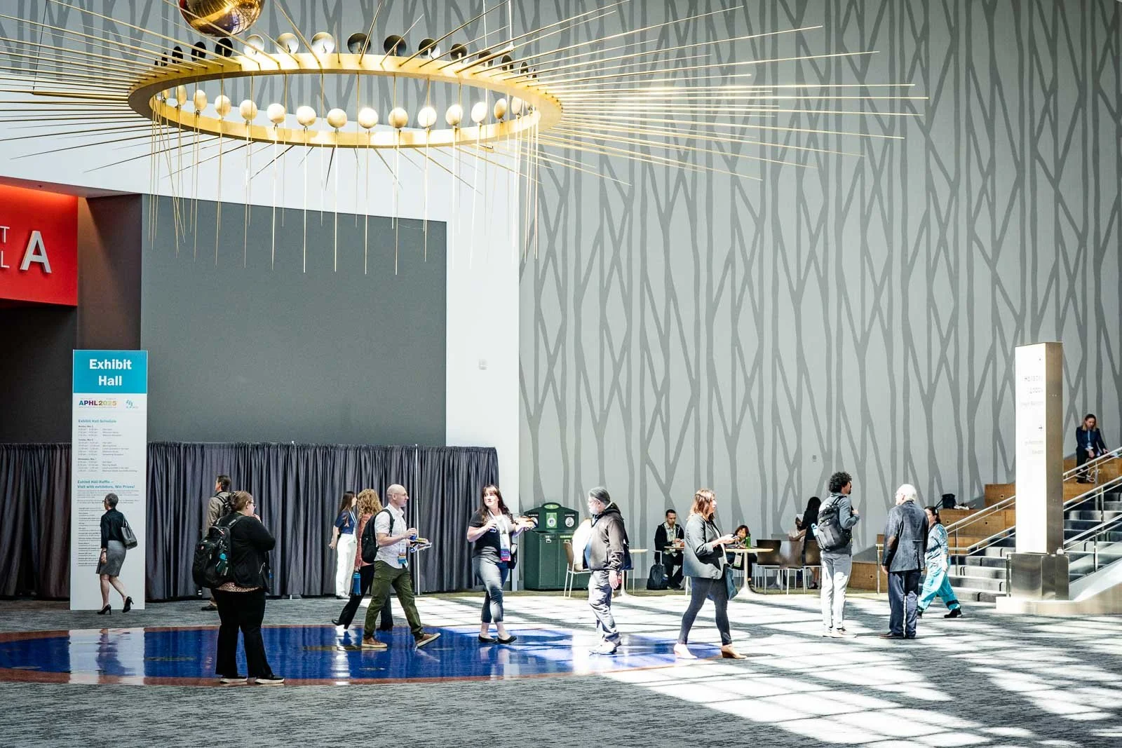 Wide angle shot of the Portland Expo Center's lobby