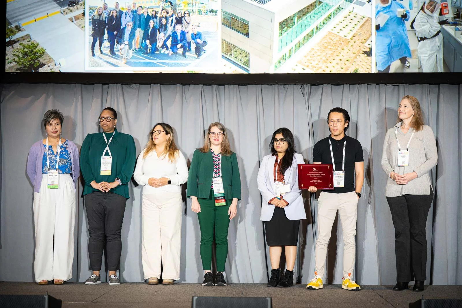 Award winners line the stage at APHL's 2025 annual conference