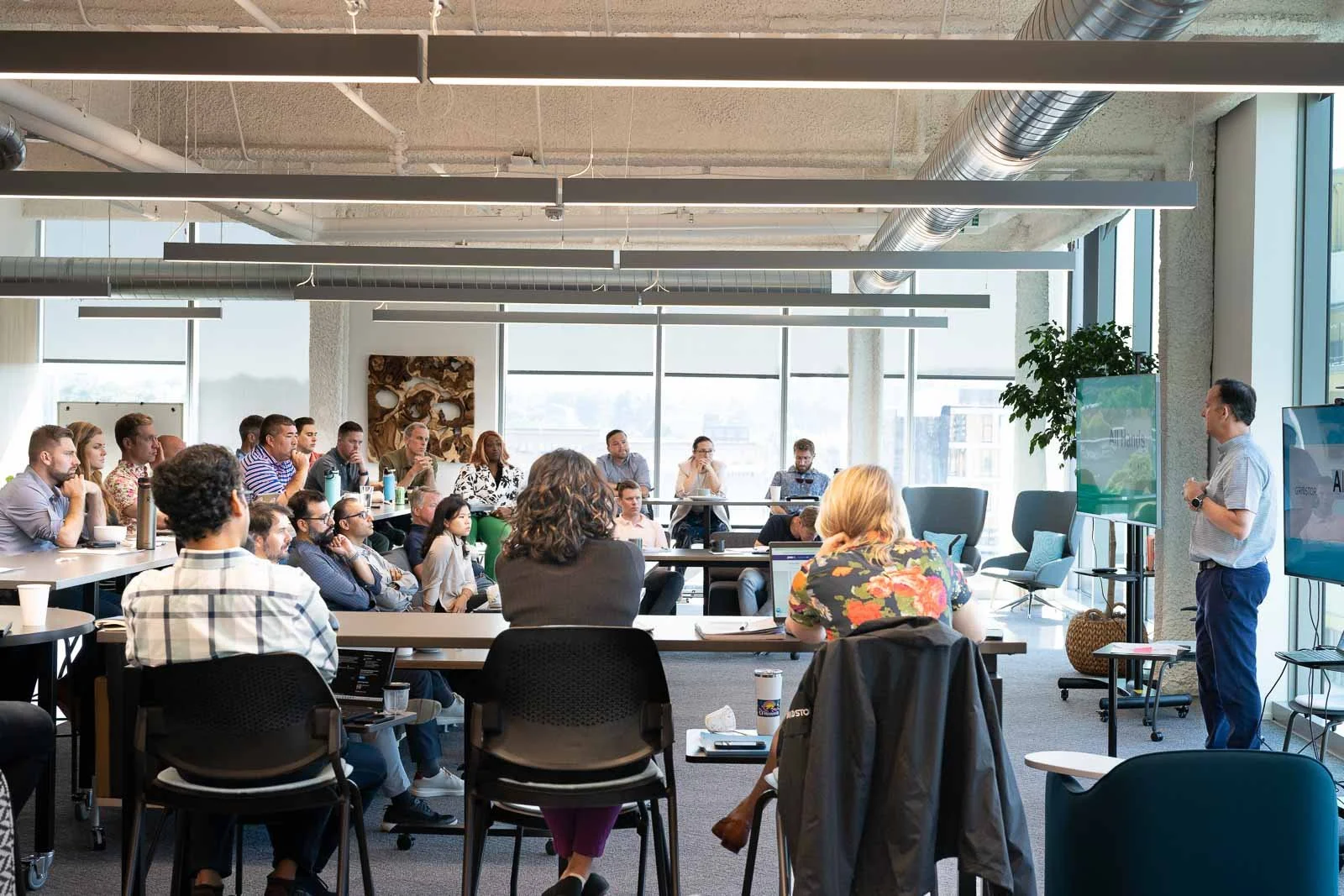 Event photography of an all-hands meeting for Gridstor in Portland